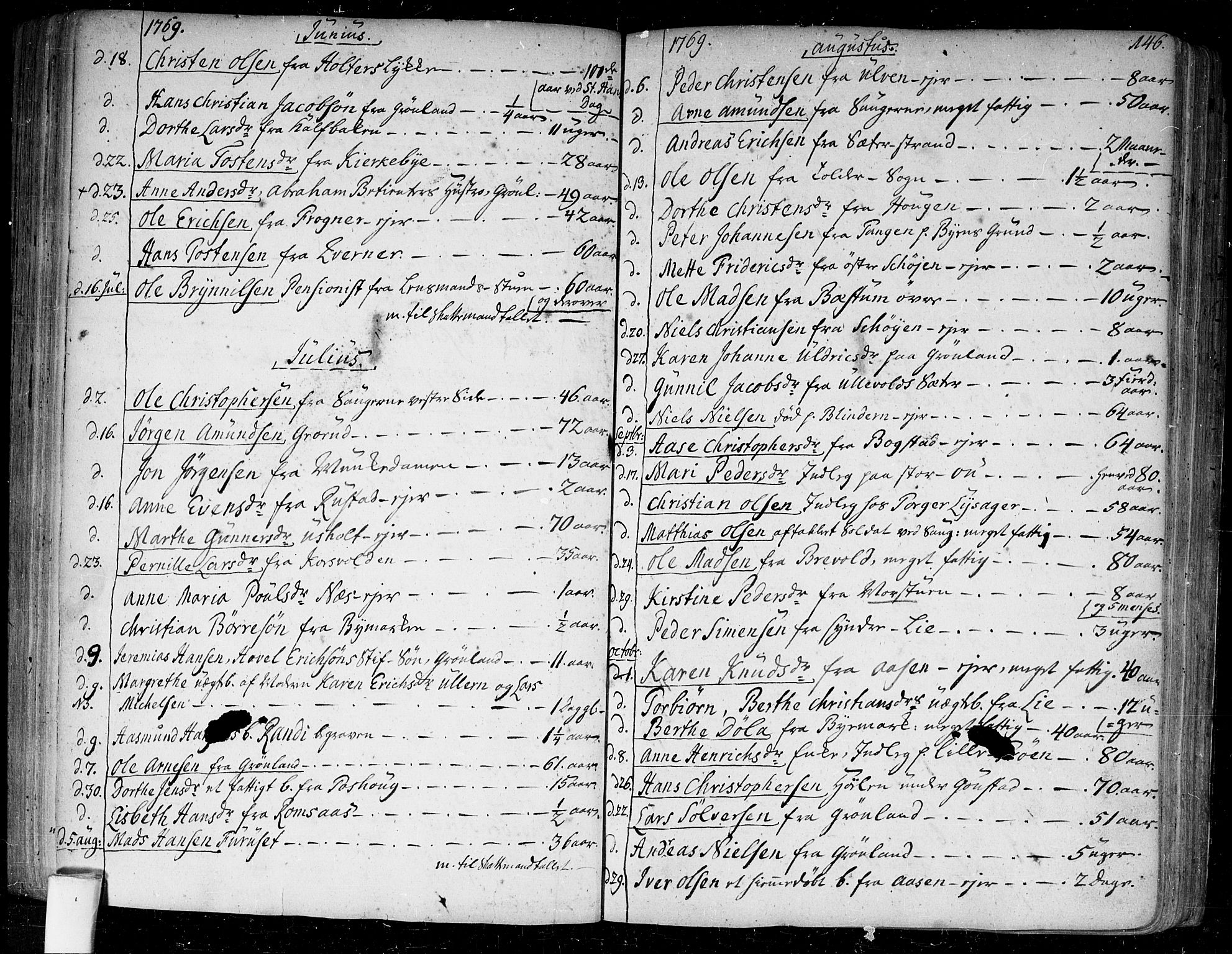 Aker prestekontor kirkebøker, SAO/A-10861/F/L0009: Parish register (official) no. 9, 1765-1785, p. 146