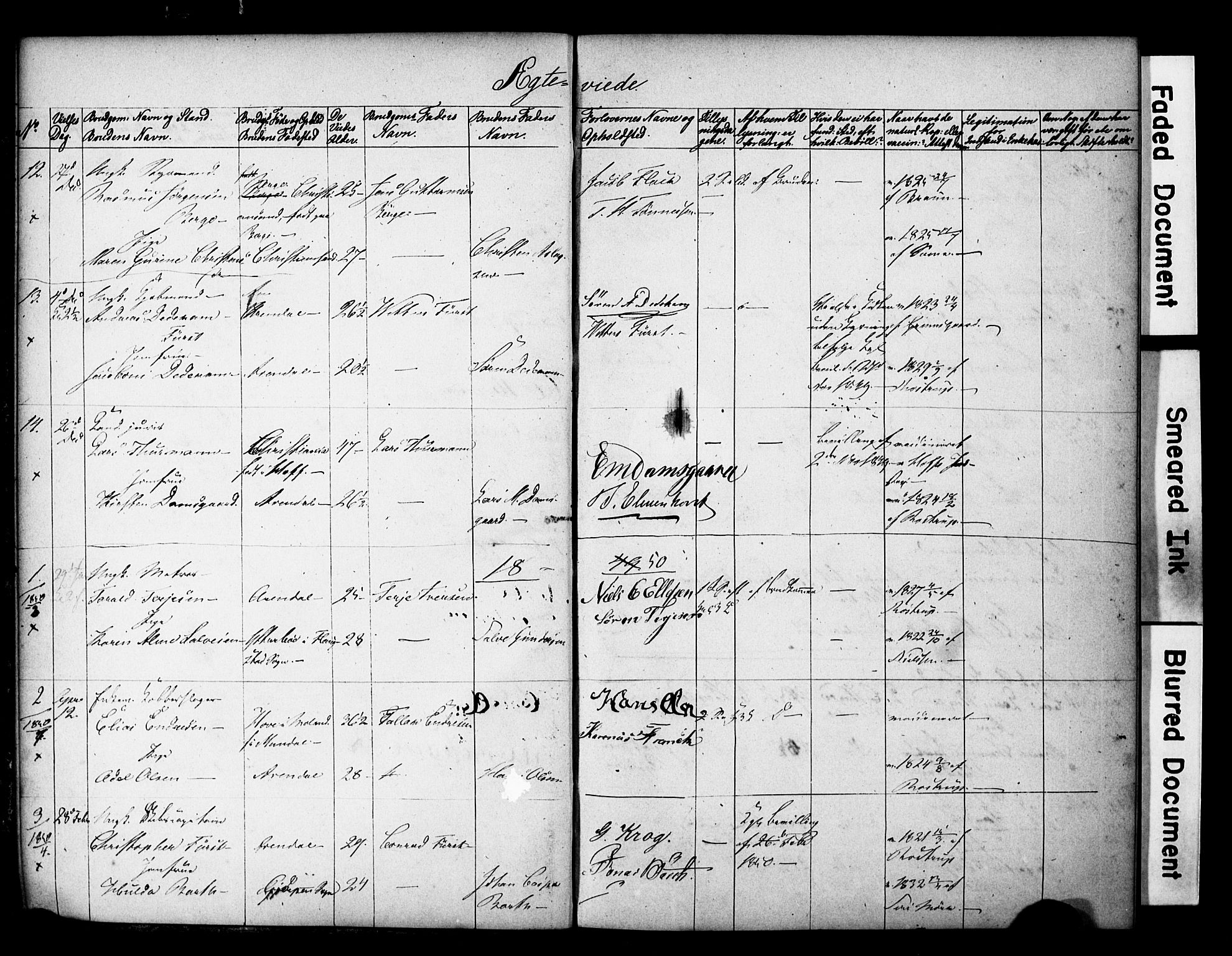 Arendal sokneprestkontor, Trefoldighet, SAK/1111-0040/F/Fe/L0002: Banns register no. A VI 2, 1847-1871