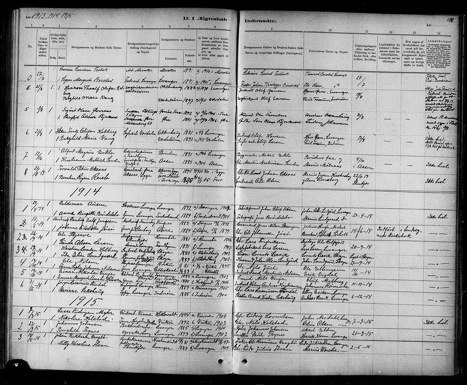 Ministerialprotokoller, klokkerbøker og fødselsregistre - Nord-Trøndelag, AV/SAT-A-1458/720/L0192: Parish register (copy) no. 720C01, 1880-1917, p. 100