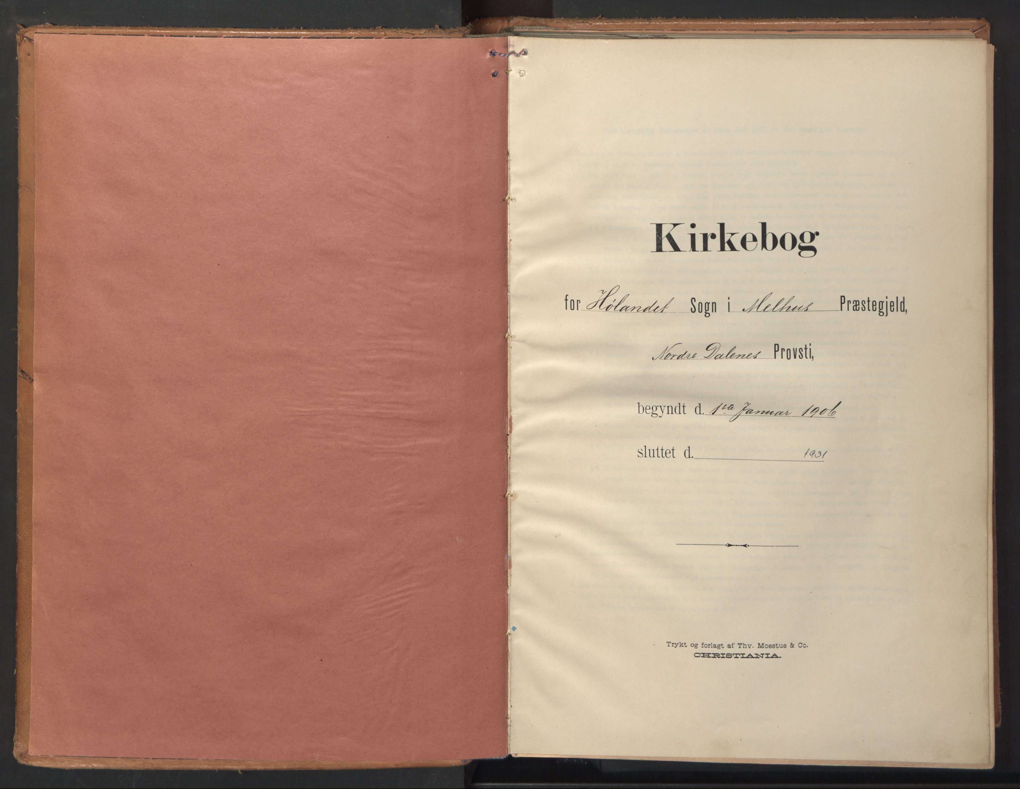Ministerialprotokoller, klokkerbøker og fødselsregistre - Sør-Trøndelag, SAT/A-1456/694/L1128: Parish register (official) no. 694A02, 1906-1931