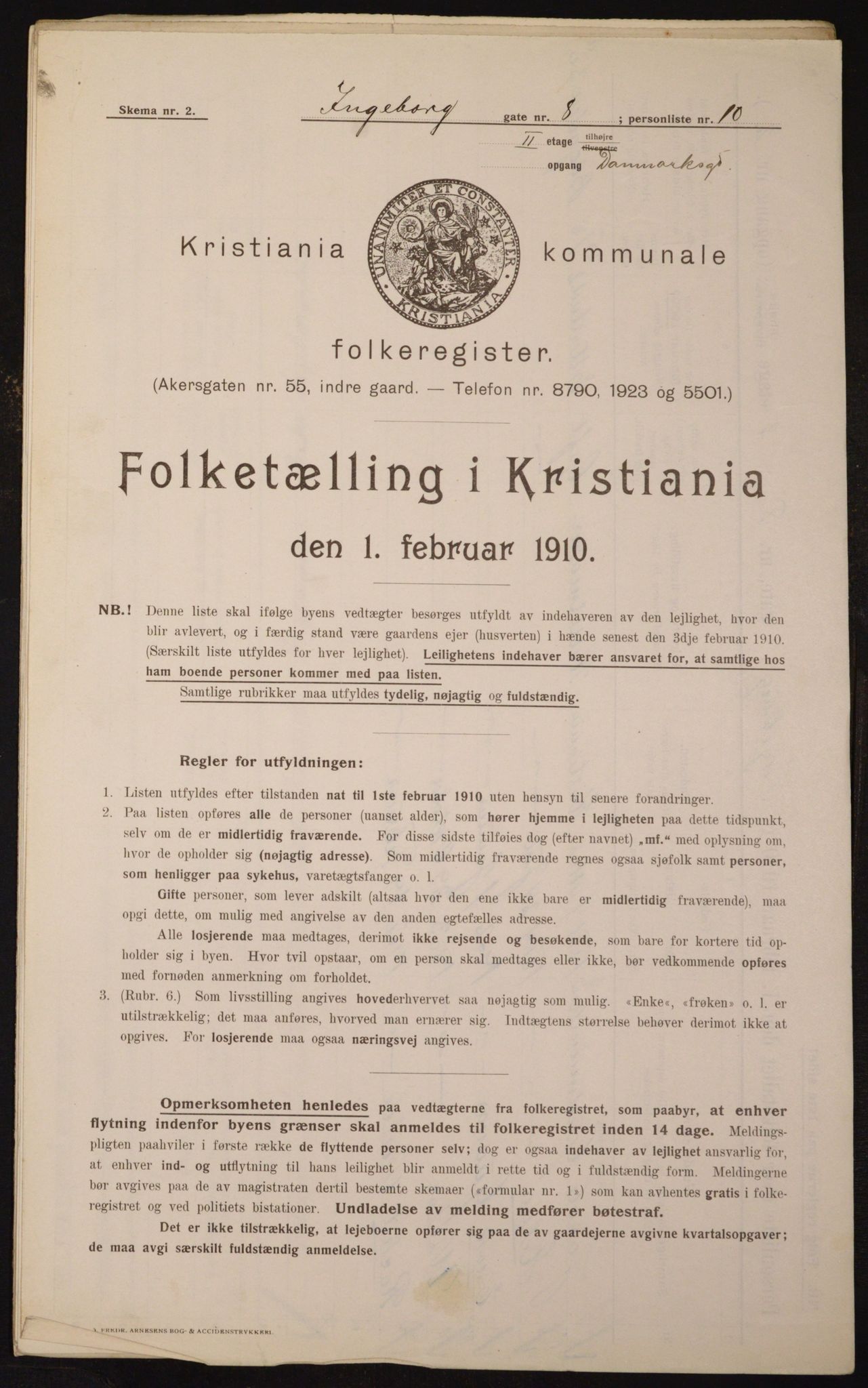 OBA, Municipal Census 1910 for Kristiania, 1910, p. 42811