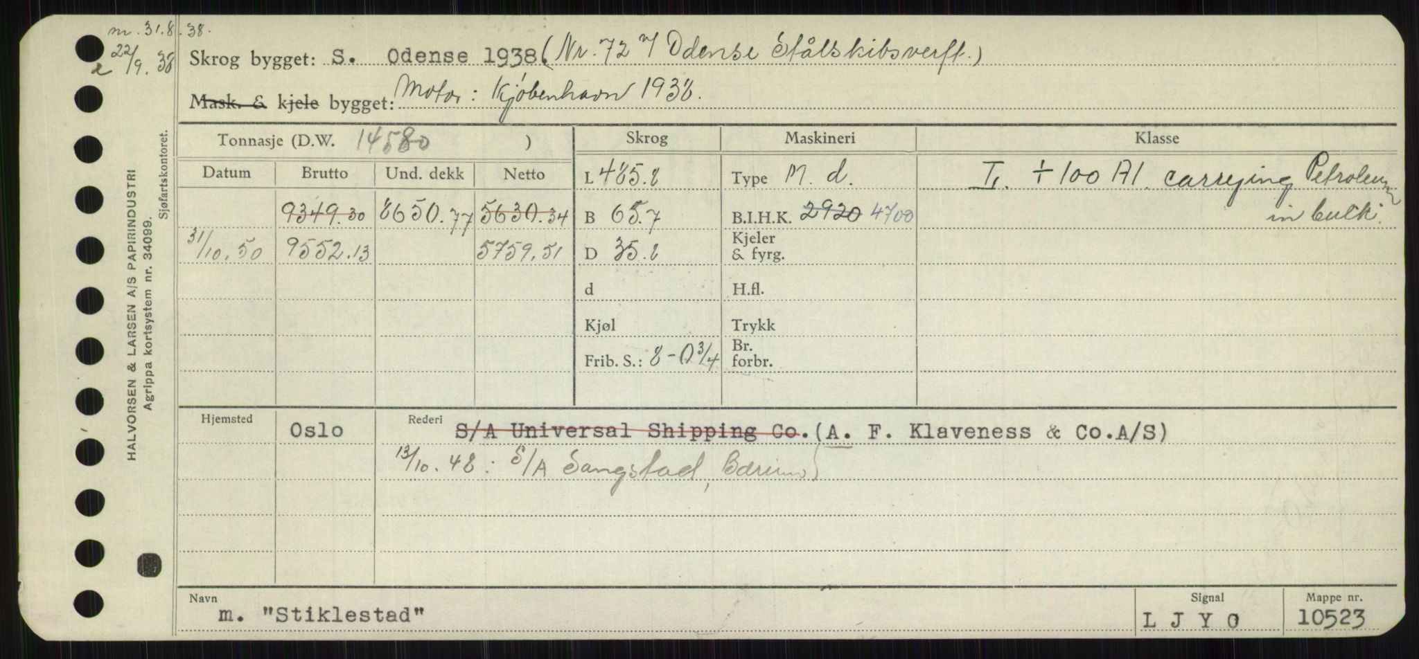 Sjøfartsdirektoratet med forløpere, Skipsmålingen, RA/S-1627/H/Hb/L0004: Fartøy, O-S, p. 453