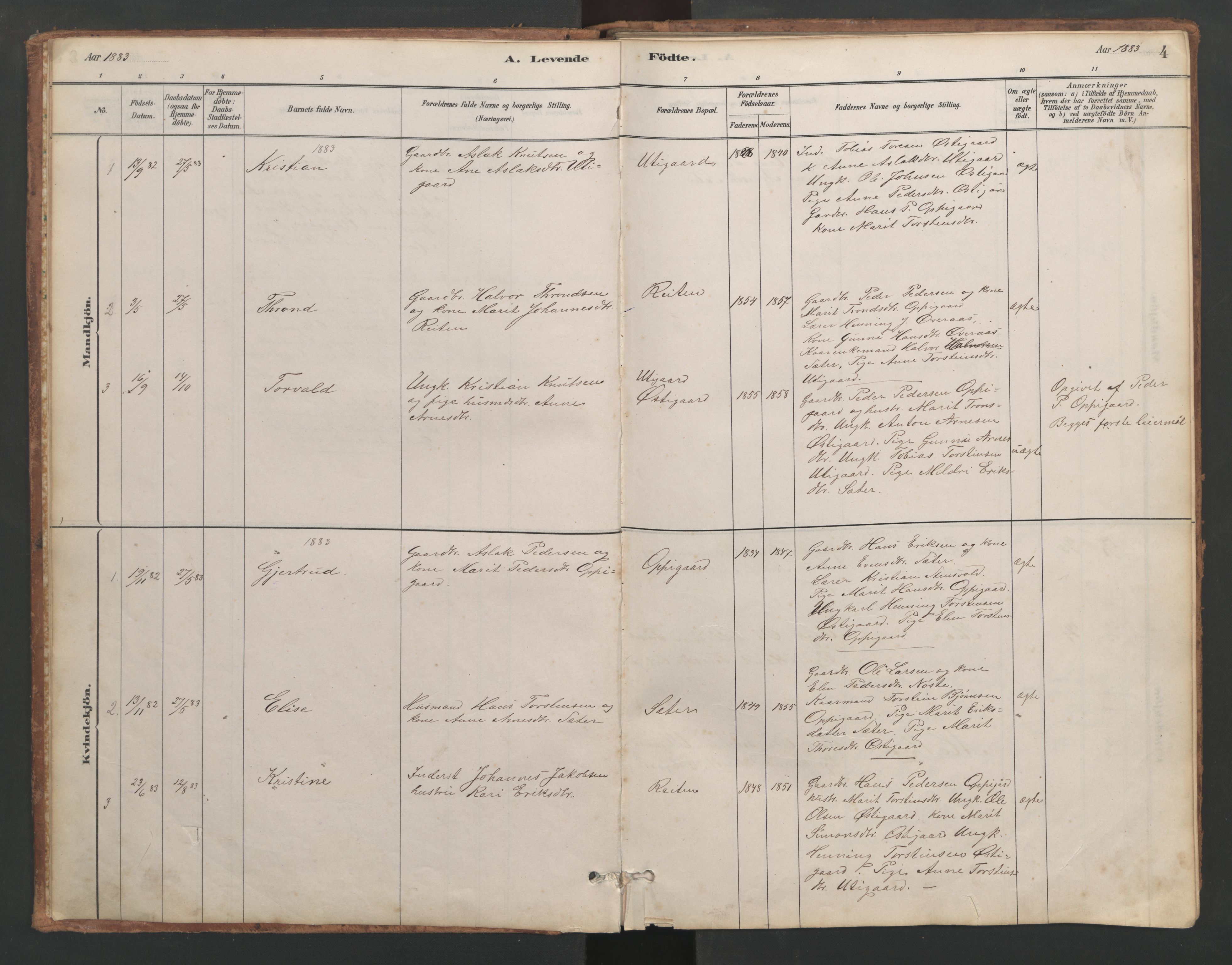 Ministerialprotokoller, klokkerbøker og fødselsregistre - Møre og Romsdal, AV/SAT-A-1454/553/L0642: Parish register (copy) no. 553C01, 1880-1968, p. 4
