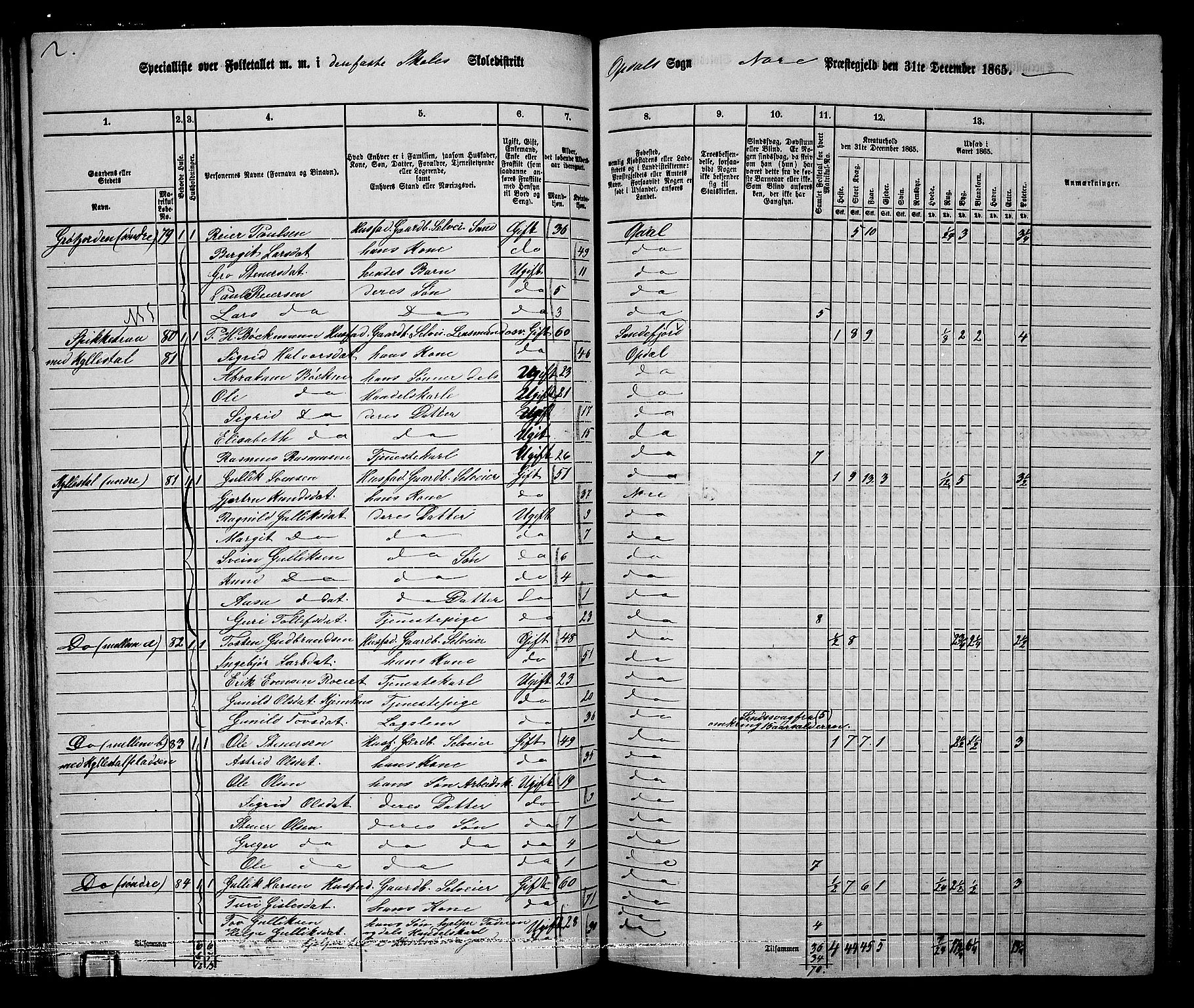 RA, 1865 census for Nore, 1865, p. 87