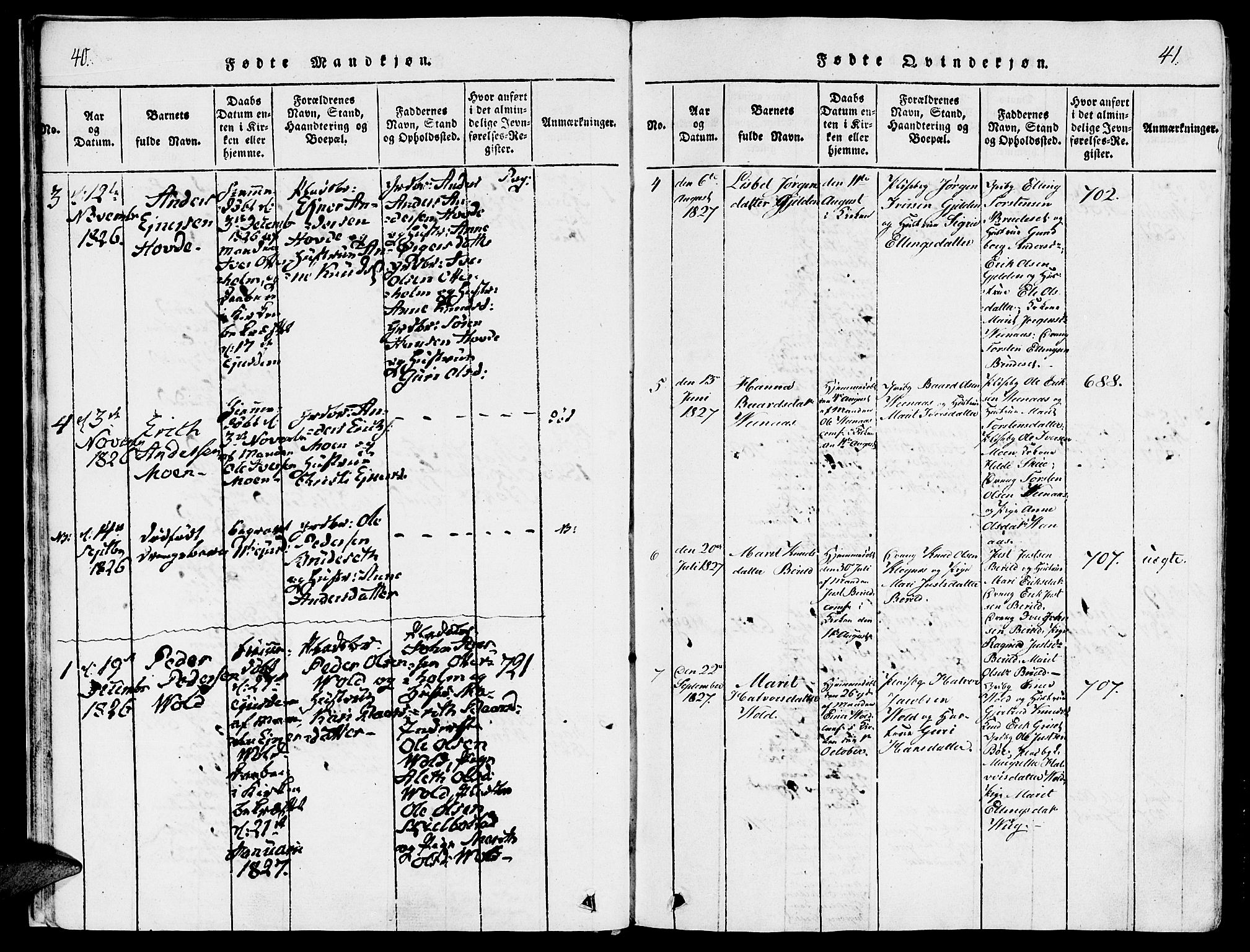 Ministerialprotokoller, klokkerbøker og fødselsregistre - Møre og Romsdal, AV/SAT-A-1454/543/L0561: Parish register (official) no. 543A01, 1818-1853, p. 40-41