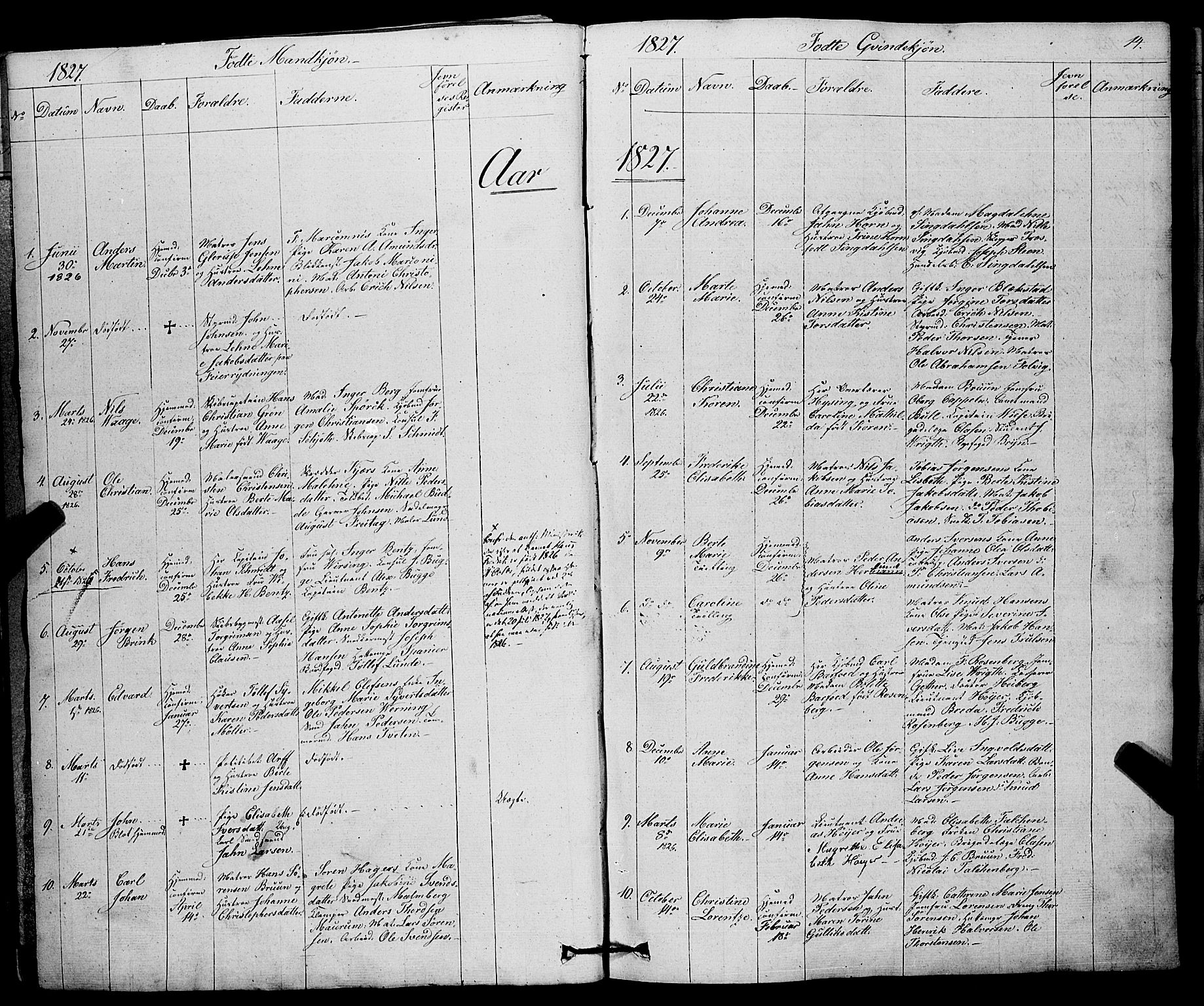 Larvik kirkebøker, SAKO/A-352/F/Fa/L0002: Parish register (official) no. I 2, 1825-1847, p. 14
