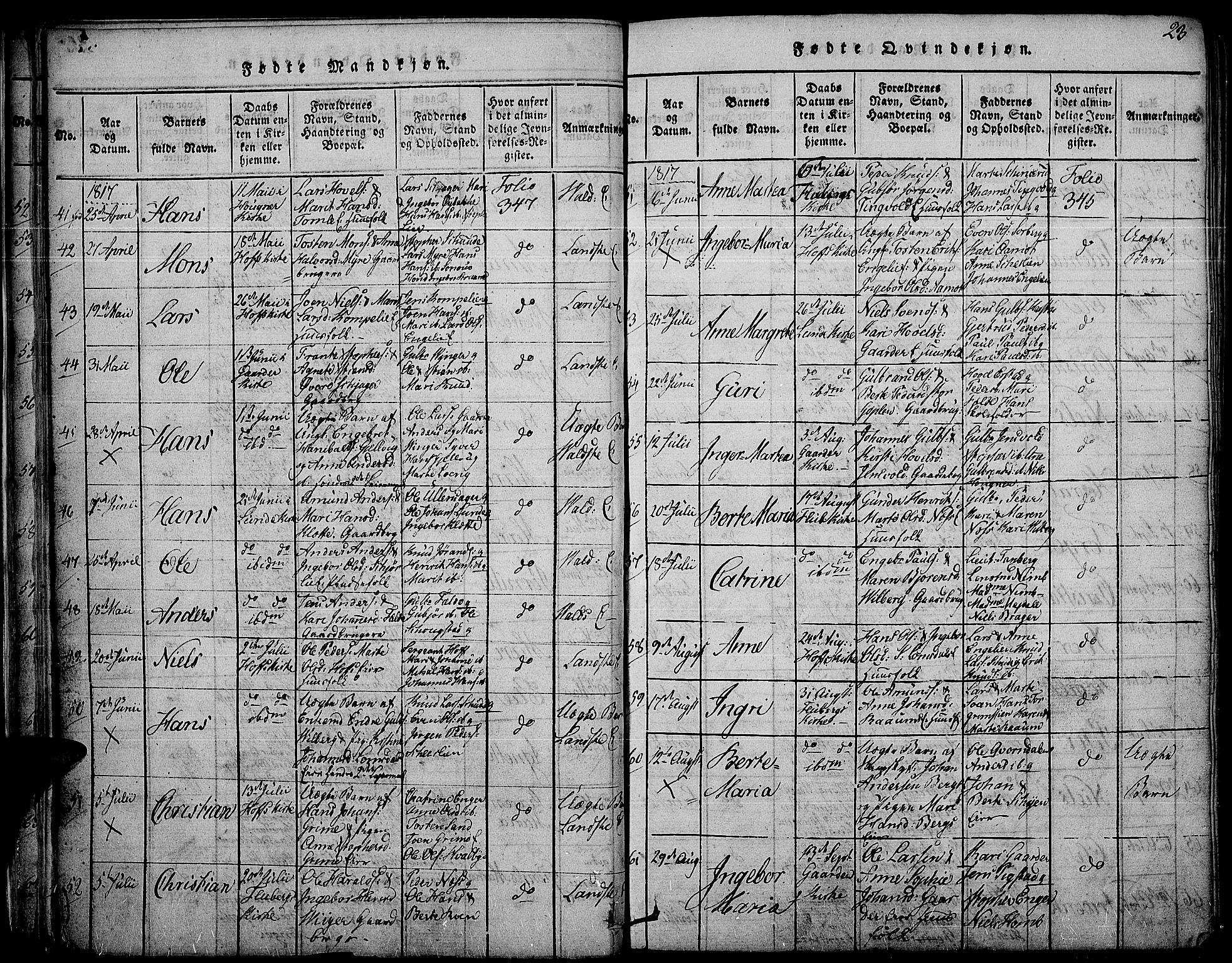 Land prestekontor, AV/SAH-PREST-120/H/Ha/Haa/L0007: Parish register (official) no. 7, 1814-1830, p. 23