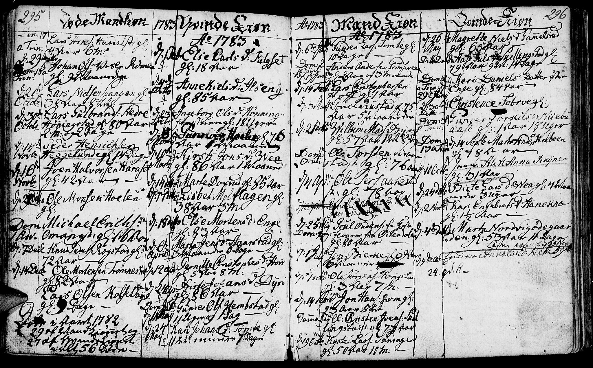 Løten prestekontor, SAH/PREST-022/K/Ka/L0003: Parish register (official) no. 3, 1773-1800, p. 295-296