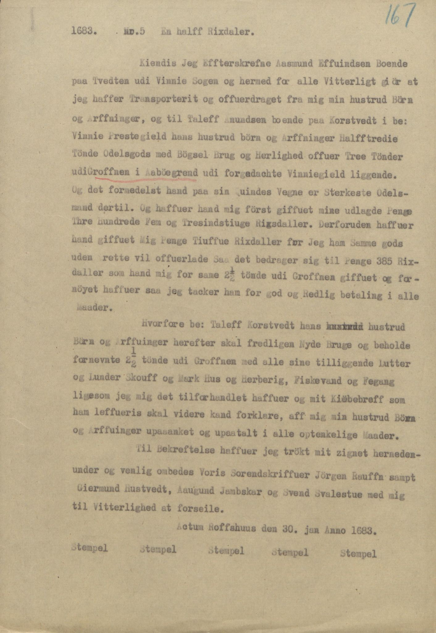 Rikard Berge, TEMU/TGM-A-1003/F/L0013/0003: 451-470 / 453 Mesteparten avskrift av ymse dokument, rettsprotokollar m.m., 1931-1933, p. 167