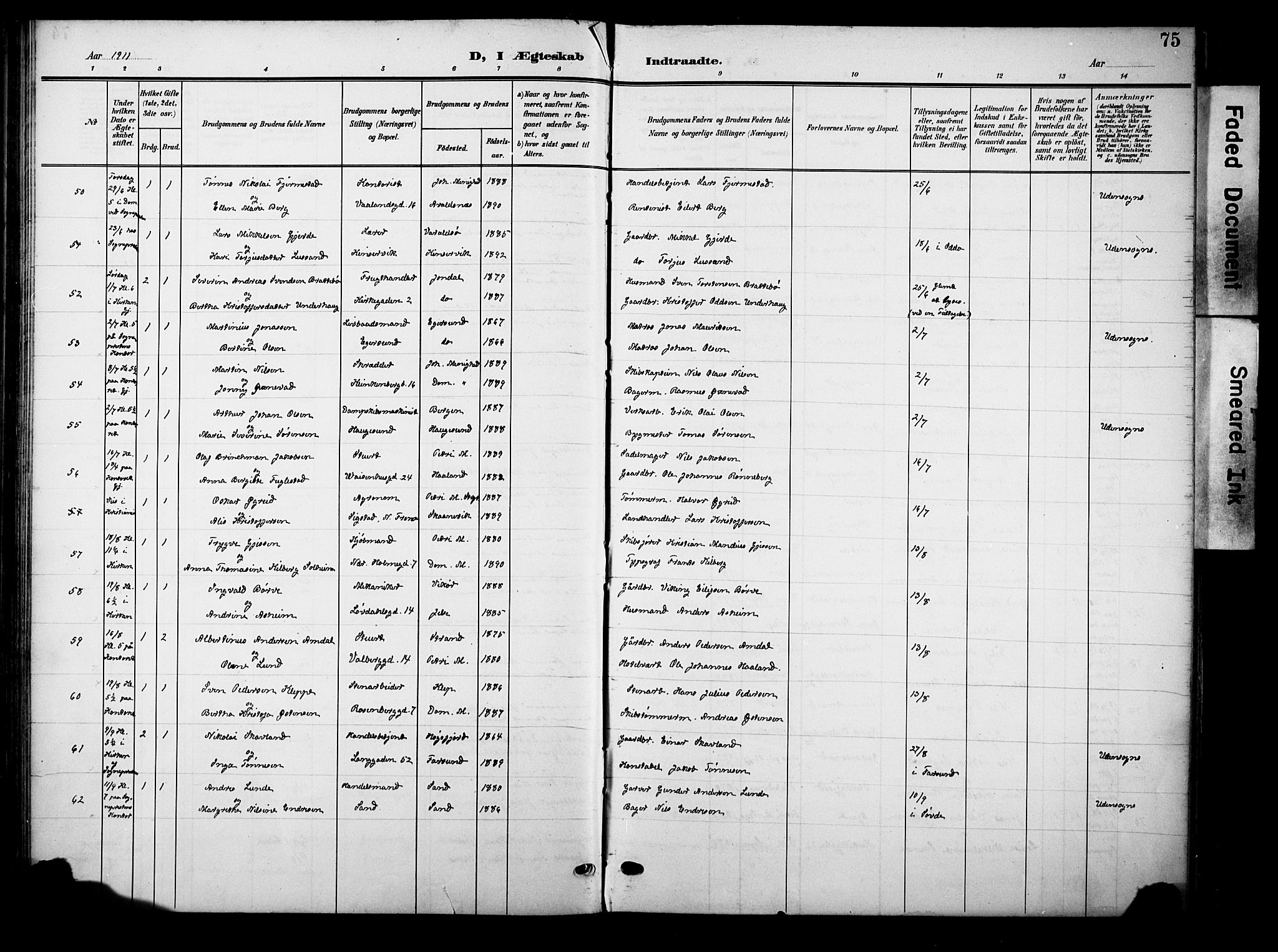 Domkirken sokneprestkontor, AV/SAST-A-101812/001/30/30BB/L0017: Parish register (copy) no. B 17, 1902-1921, p. 75