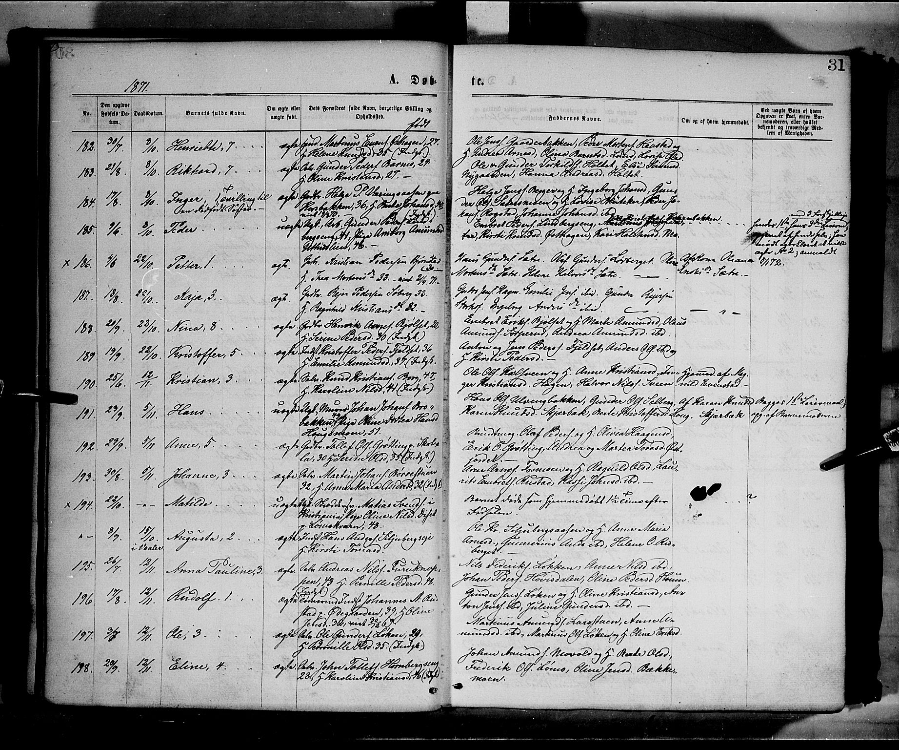 Elverum prestekontor, AV/SAH-PREST-044/H/Ha/Haa/L0011: Parish register (official) no. 11, 1869-1879, p. 31