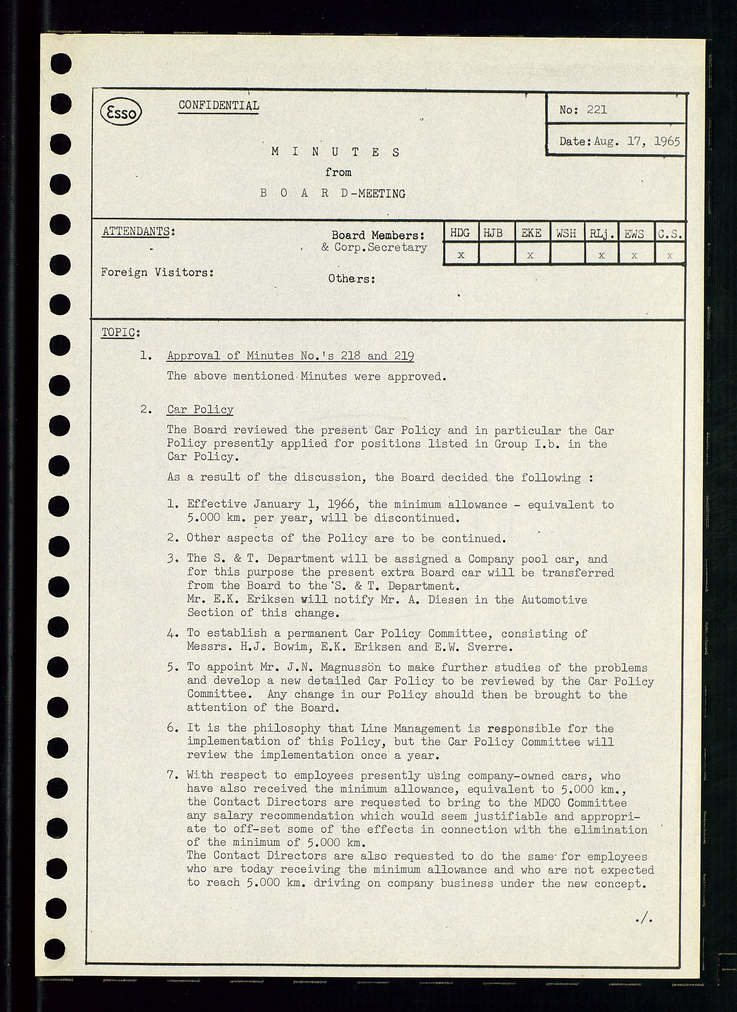 Pa 0982 - Esso Norge A/S, AV/SAST-A-100448/A/Aa/L0002/0001: Den administrerende direksjon Board minutes (styrereferater) / Den administrerende direksjon Board minutes (styrereferater), 1965, p. 68