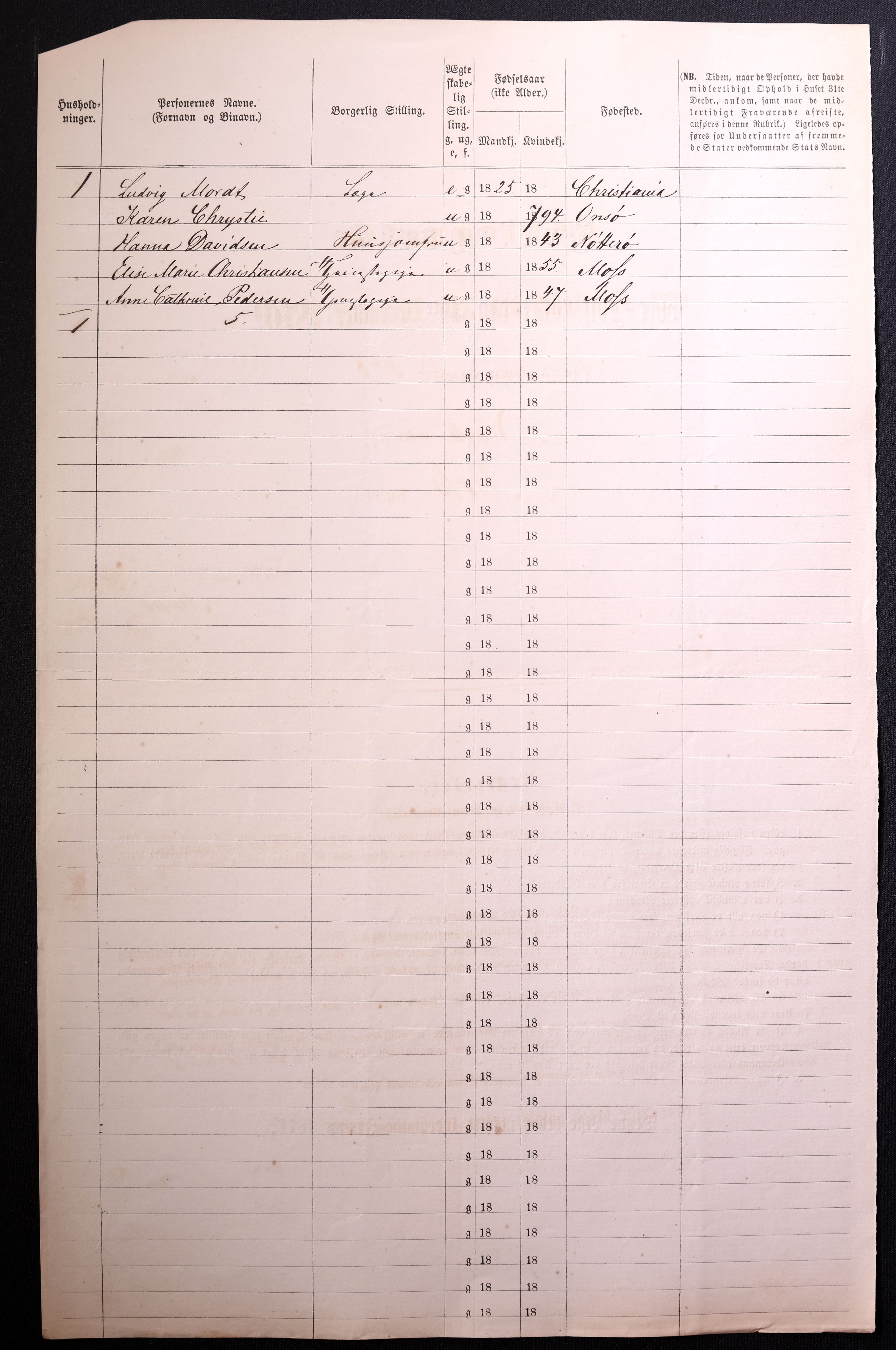 RA, 1870 census for 0104 Moss, 1870, p. 516