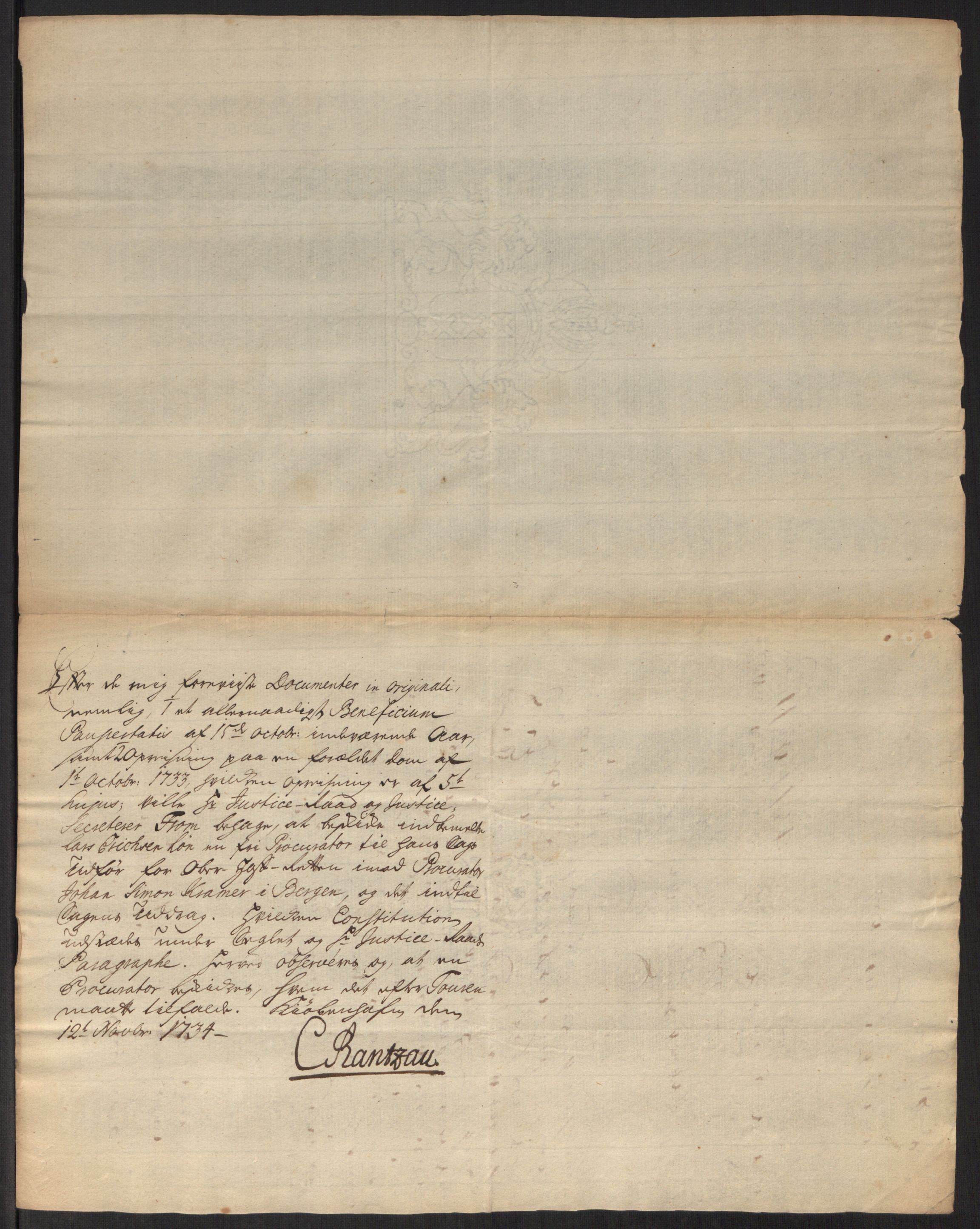 Stattholderembetet 1572-1771, AV/RA-EA-2870/Ef/L0107: Brev fra embetsmenn og andre, 1733-1734, p. 416