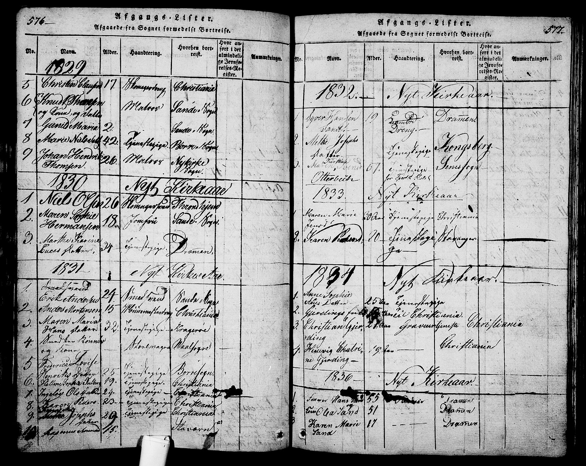 Holmestrand kirkebøker, SAKO/A-346/G/Ga/L0001: Parish register (copy) no. 1, 1814-1848, p. 576-577