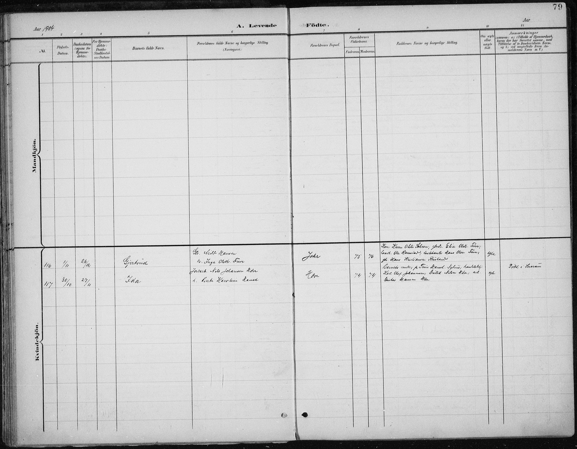 Modum kirkebøker, AV/SAKO-A-234/F/Fa/L0013: Parish register (official) no. 13, 1899-1907, p. 79