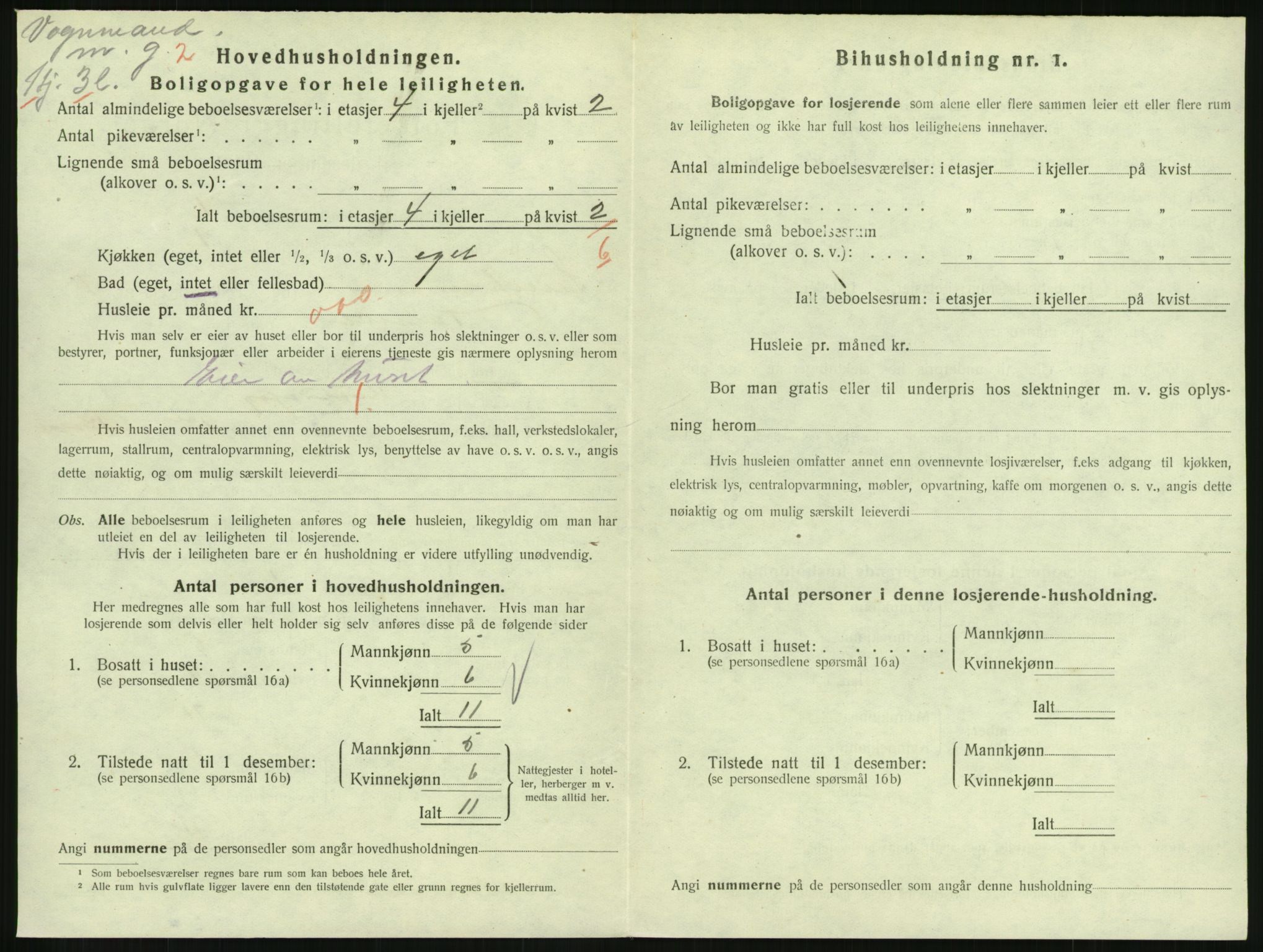 SAH, 1920 census for Lillehammer, 1920, p. 2739