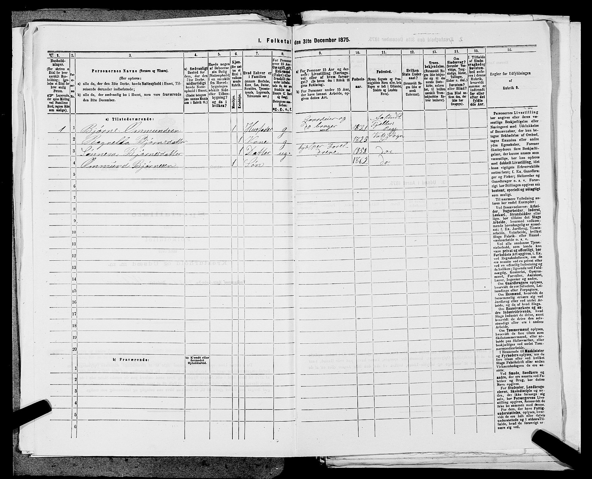 SAST, 1875 census for 1154P Skjold, 1875, p. 1099