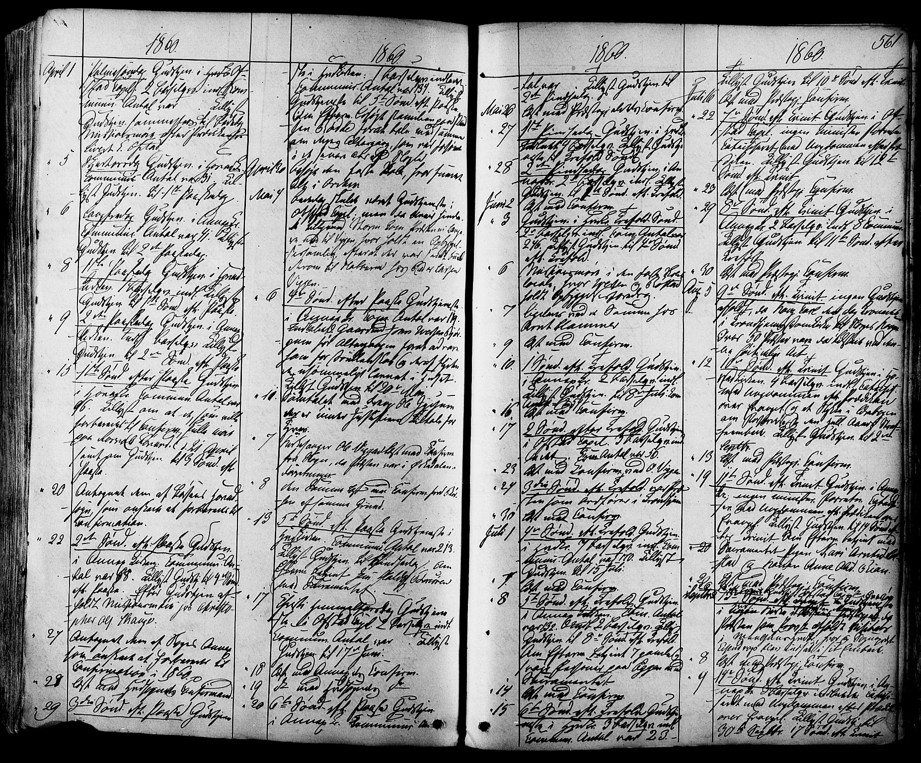 Ministerialprotokoller, klokkerbøker og fødselsregistre - Sør-Trøndelag, SAT/A-1456/665/L0772: Parish register (official) no. 665A07, 1856-1878, p. 561