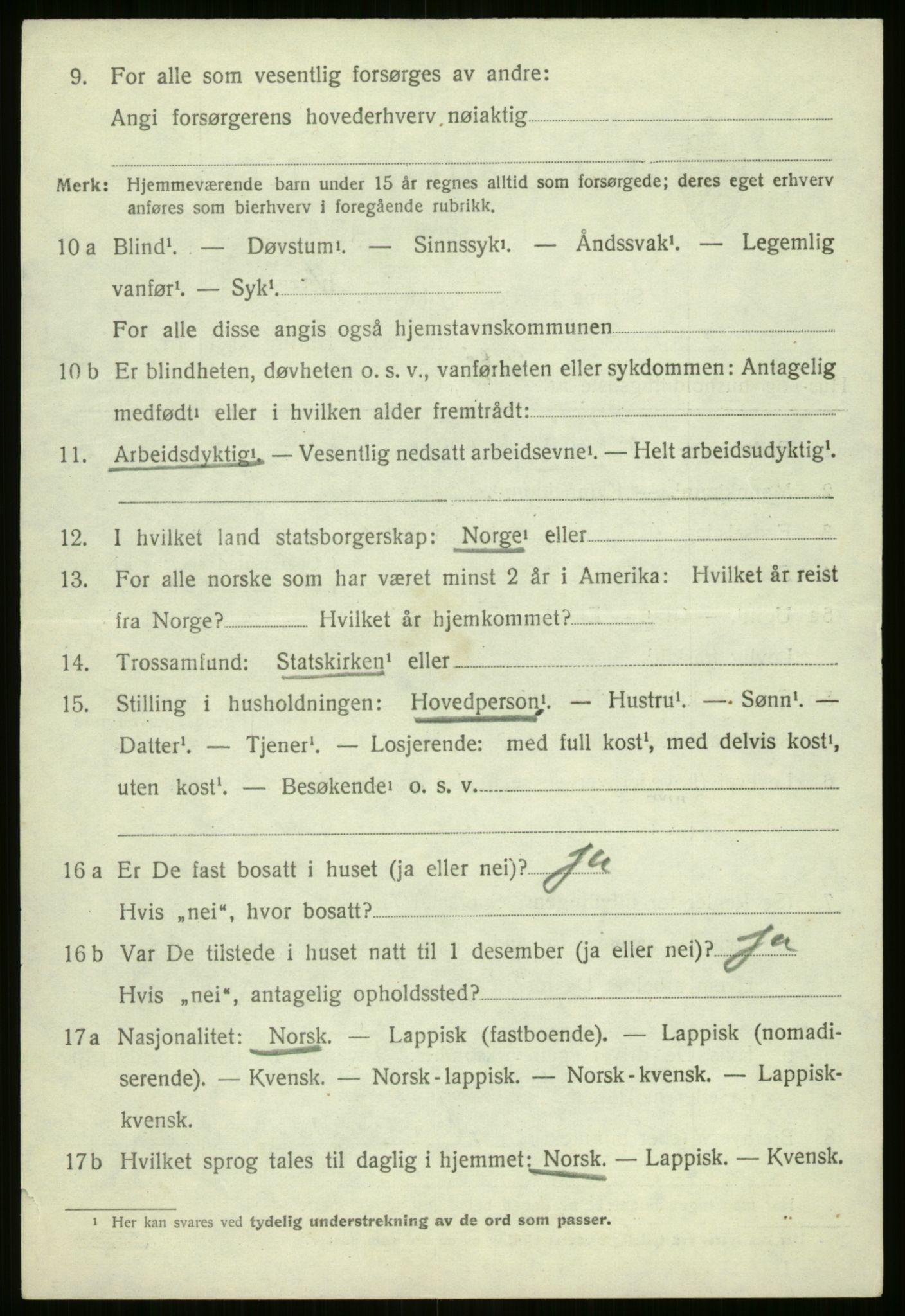 SATØ, 1920 census for Nordreisa, 1920, p. 986