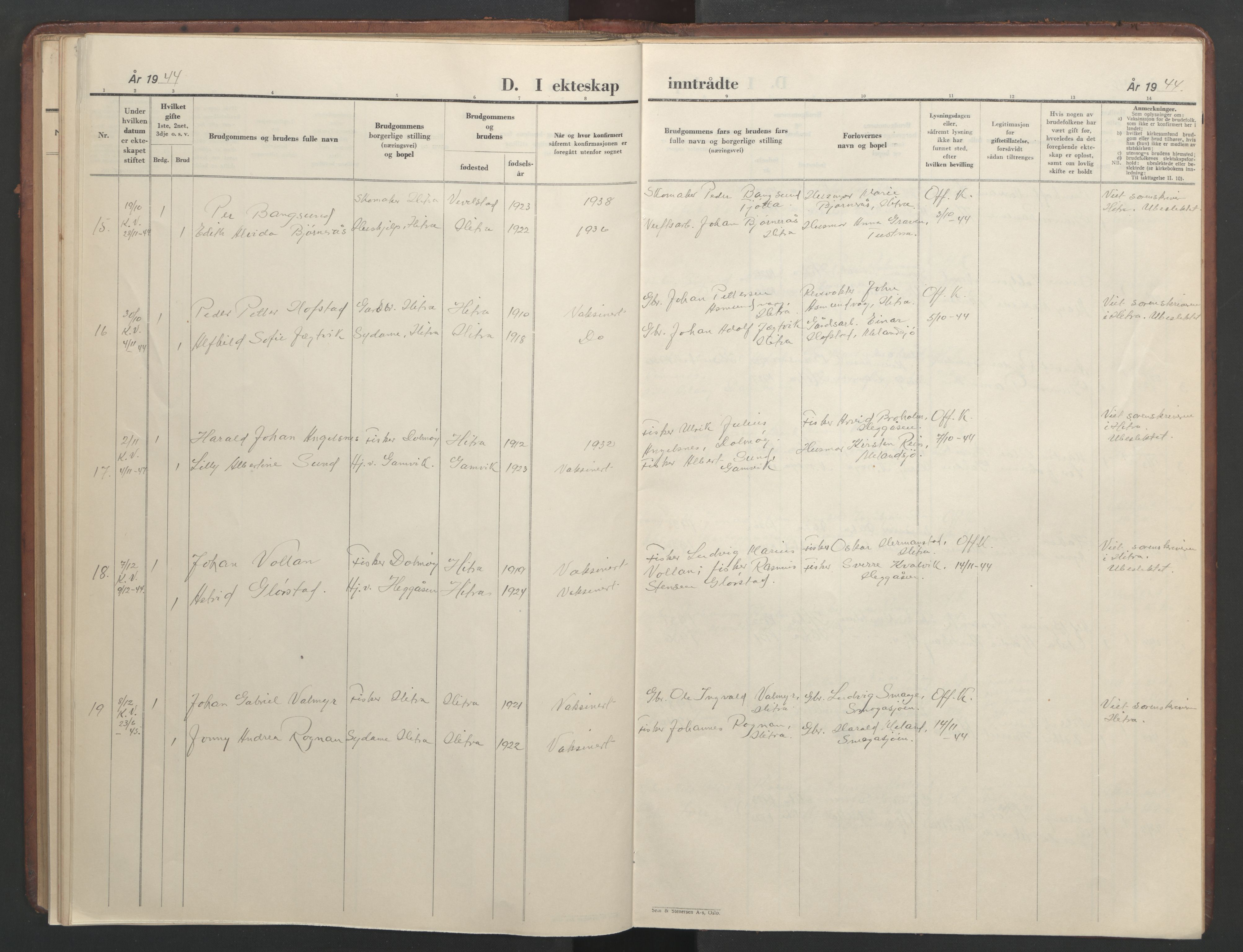 Ministerialprotokoller, klokkerbøker og fødselsregistre - Sør-Trøndelag, SAT/A-1456/634/L0544: Parish register (copy) no. 634C06, 1927-1948, p. 106