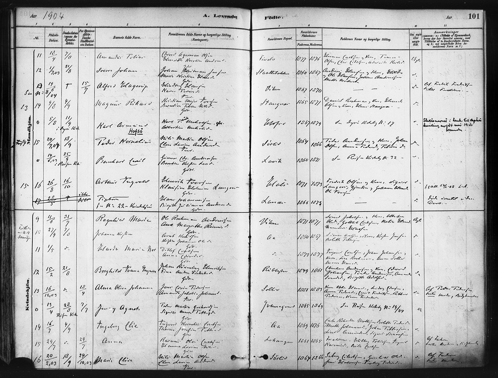 Tranøy sokneprestkontor, AV/SATØ-S-1313/I/Ia/Iaa/L0009kirke: Parish register (official) no. 9, 1878-1904, p. 101