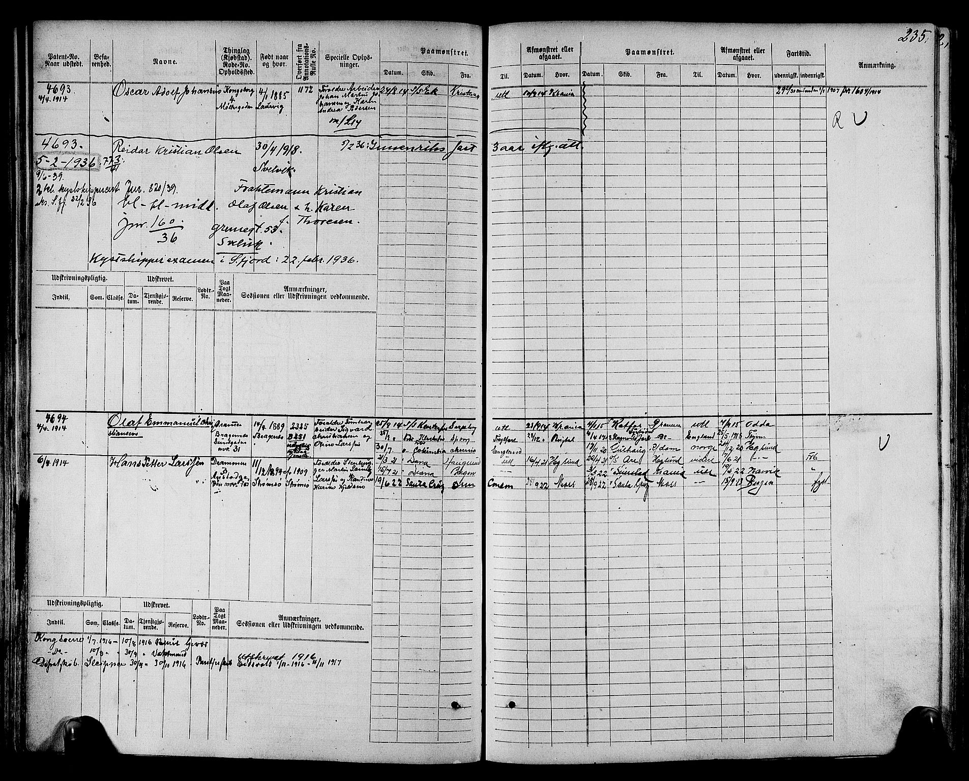 Drammen innrulleringsdistrikt, SAKO/A-781/F/Fc/L0006: Hovedrulle, 1913, p. 86