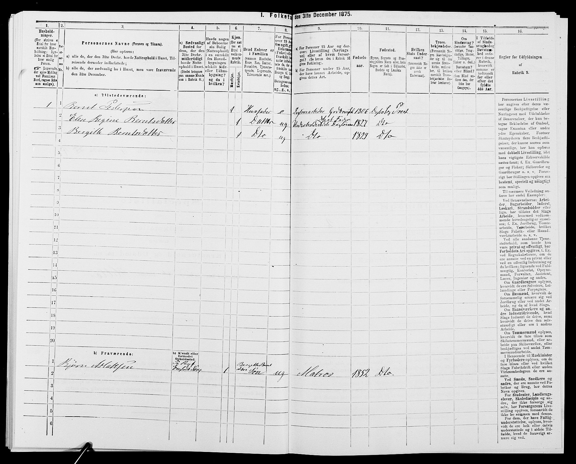 SAK, 1875 census for 0915P Dypvåg, 1875, p. 528