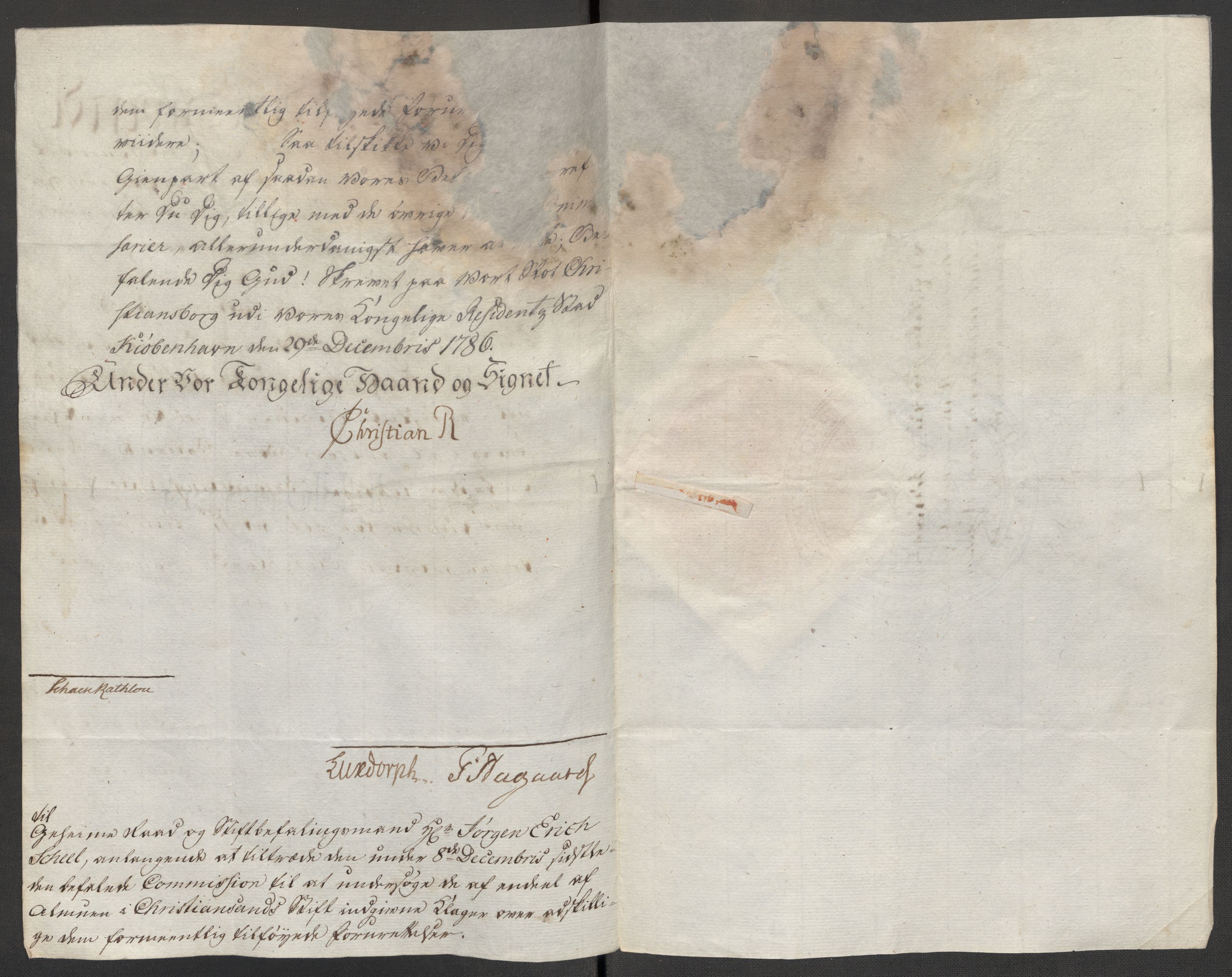 Danske Kanselli, Skapsaker, AV/RA-EA-4061/F/L0095: Skap 16, pakke 7 I, 1785-1786, p. 172
