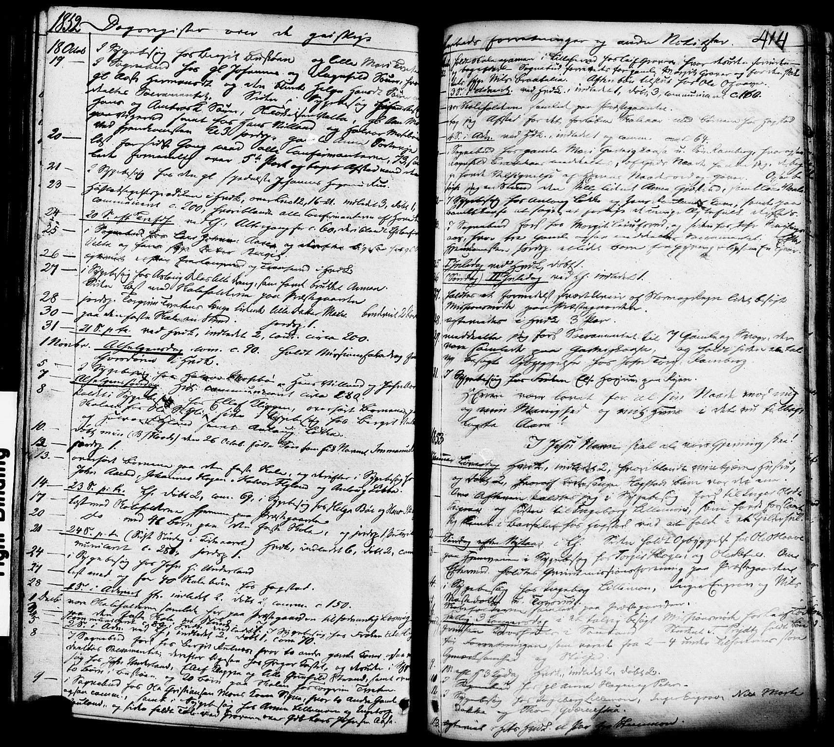 Heddal kirkebøker, SAKO/A-268/F/Fa/L0006: Parish register (official) no. I 6, 1837-1854, p. 414