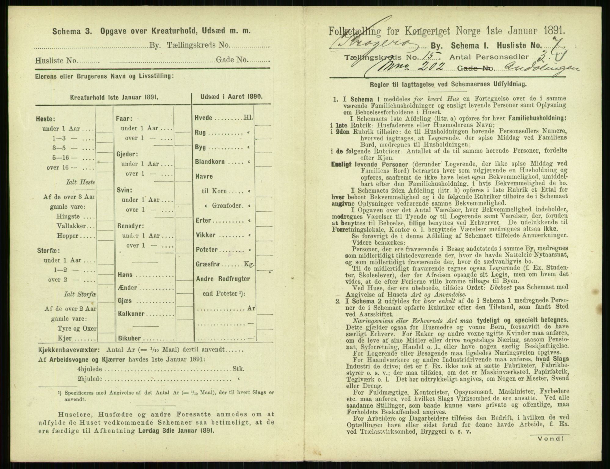 RA, 1891 census for 0801 Kragerø, 1891, p. 714