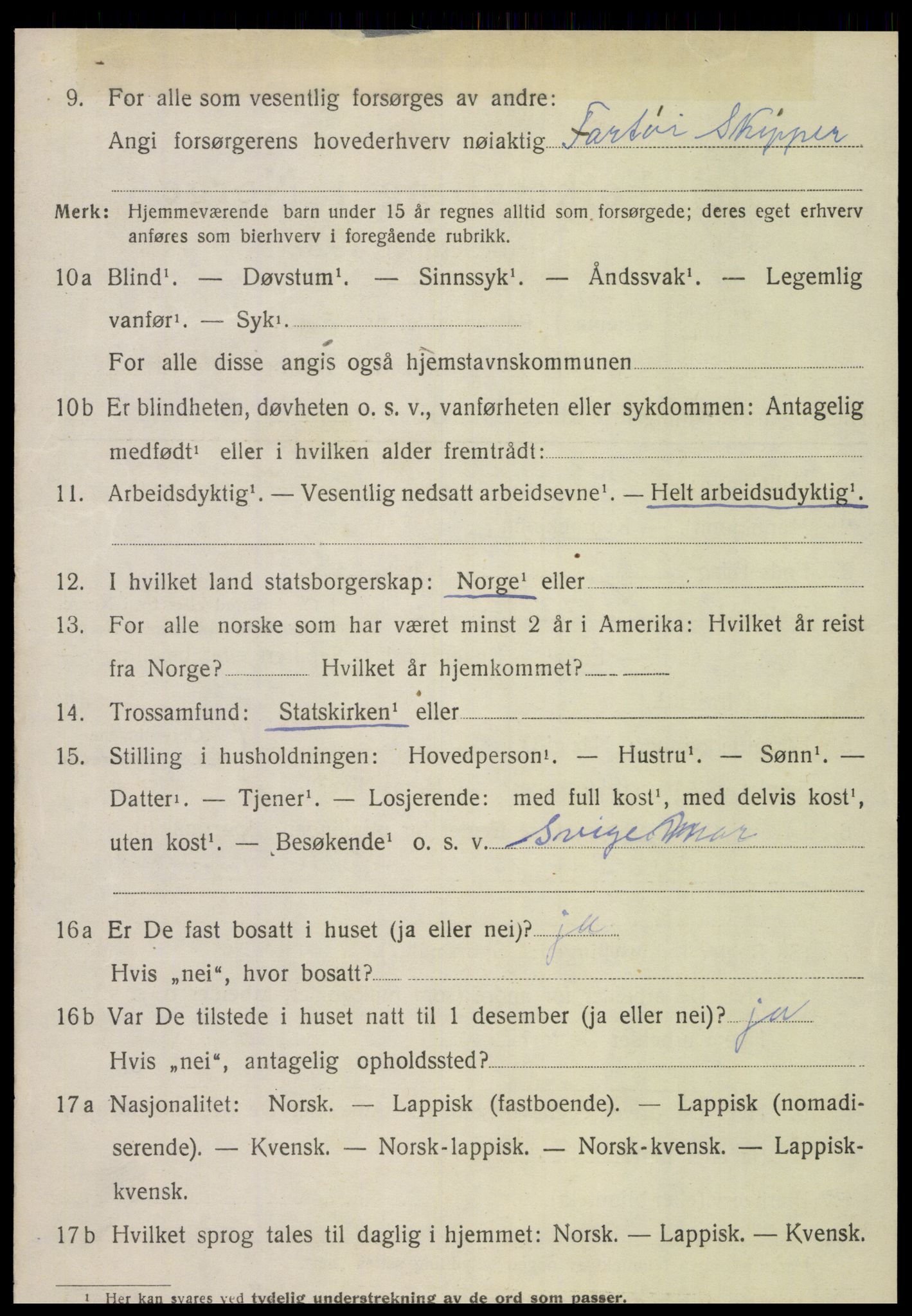 SAT, 1920 census for Kjerringøy, 1920, p. 1824