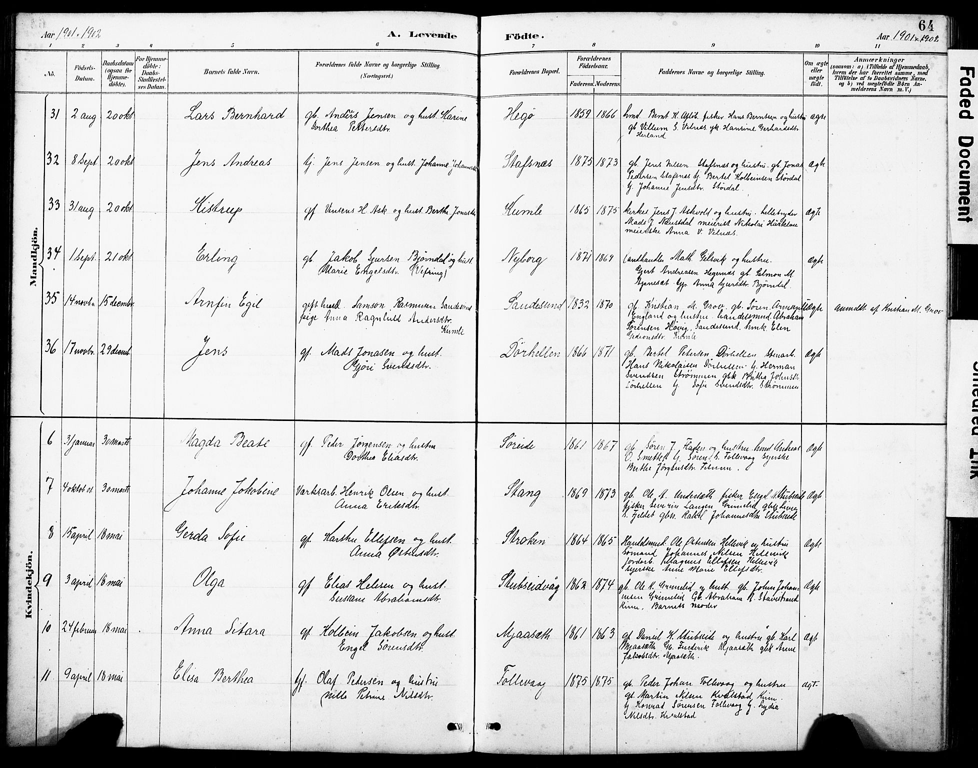 Askvoll sokneprestembete, AV/SAB-A-79501/H/Hab/Haba/L0003: Parish register (copy) no. A 3, 1886-1928, p. 64