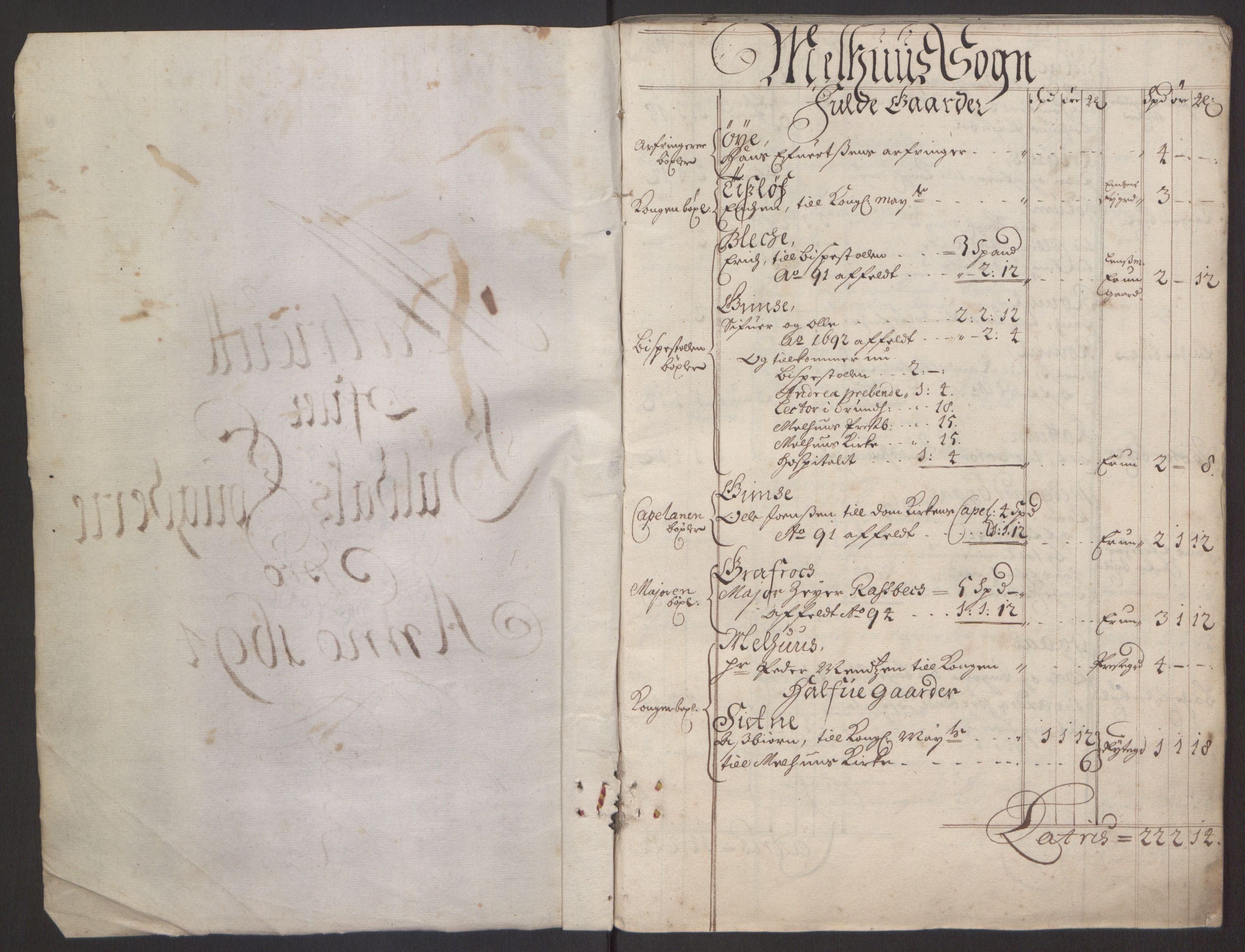 Rentekammeret inntil 1814, Reviderte regnskaper, Fogderegnskap, AV/RA-EA-4092/R60/L3944: Fogderegnskap Orkdal og Gauldal, 1694, p. 261