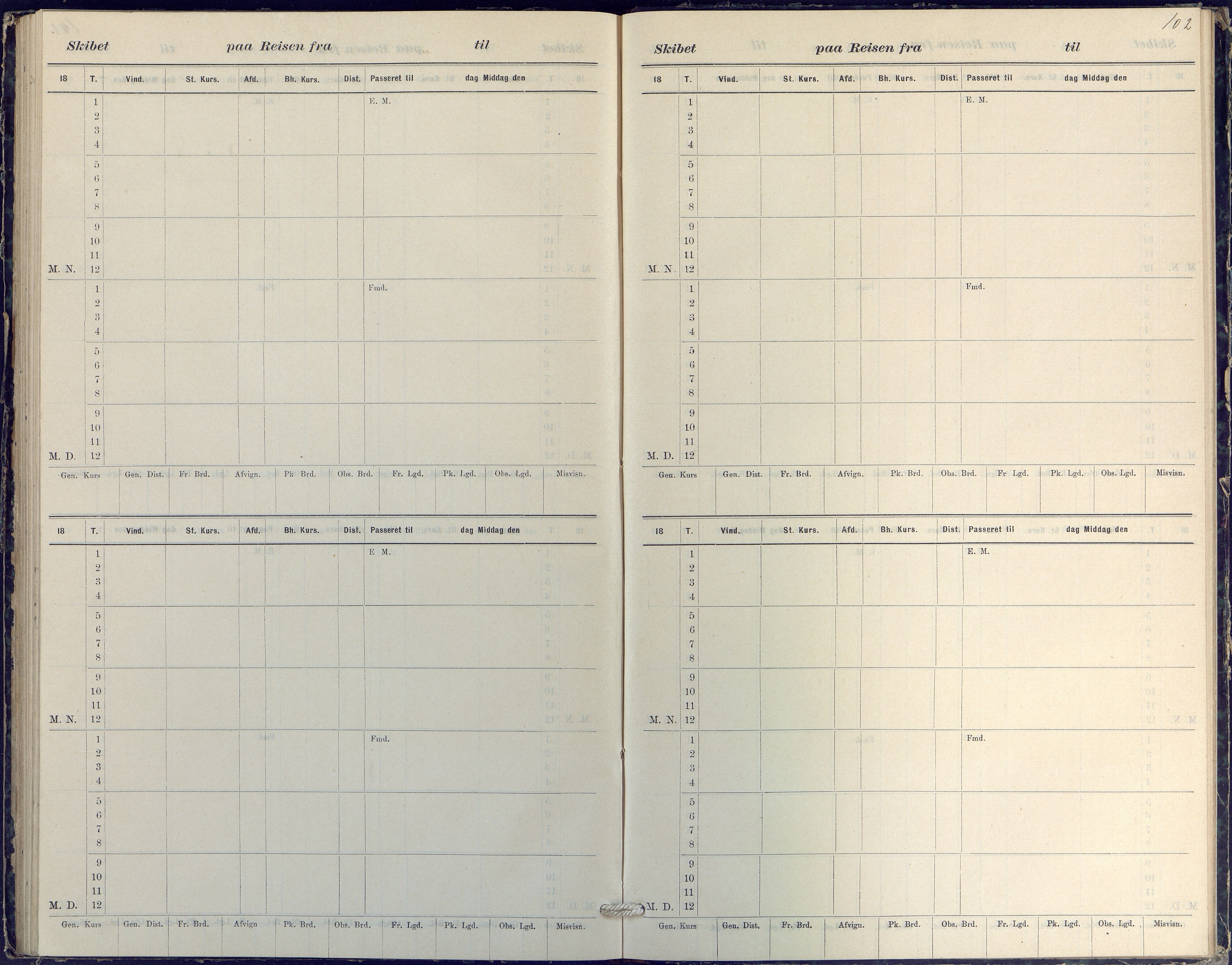 Fartøysarkivet, AAKS/PA-1934/F/L0186/0003: Jotun (bark) / Skipsjournal Jotun 1882-1884, 1882-1884, p. 102