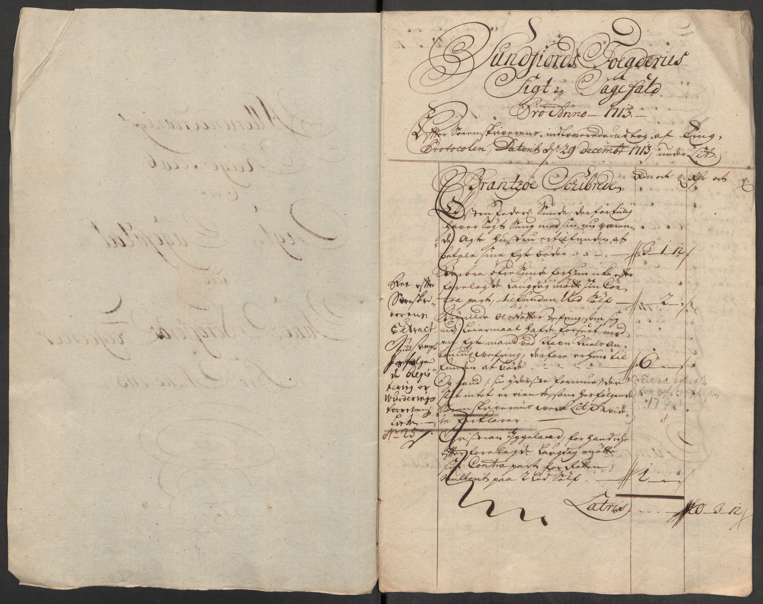 Rentekammeret inntil 1814, Reviderte regnskaper, Fogderegnskap, RA/EA-4092/R53/L3437: Fogderegnskap Sunn- og Nordfjord, 1713, p. 297