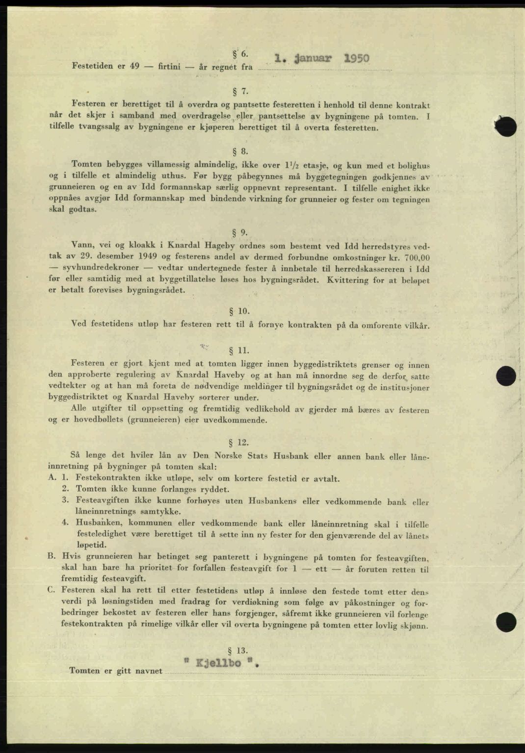 Idd og Marker sorenskriveri, AV/SAO-A-10283/G/Gb/Gbb/L0014: Mortgage book no. A14, 1950-1950, Diary no: : 1333/1950