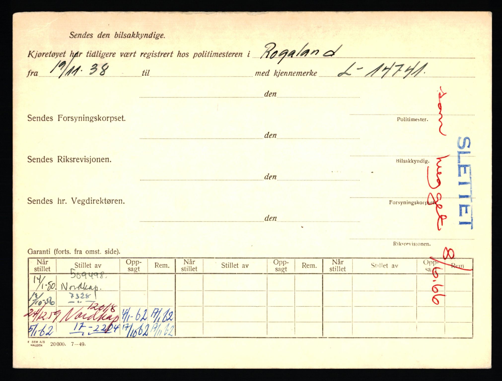 Stavanger trafikkstasjon, AV/SAST-A-101942/0/F/L0039: L-22300 - L-22799, 1930-1971, p. 10