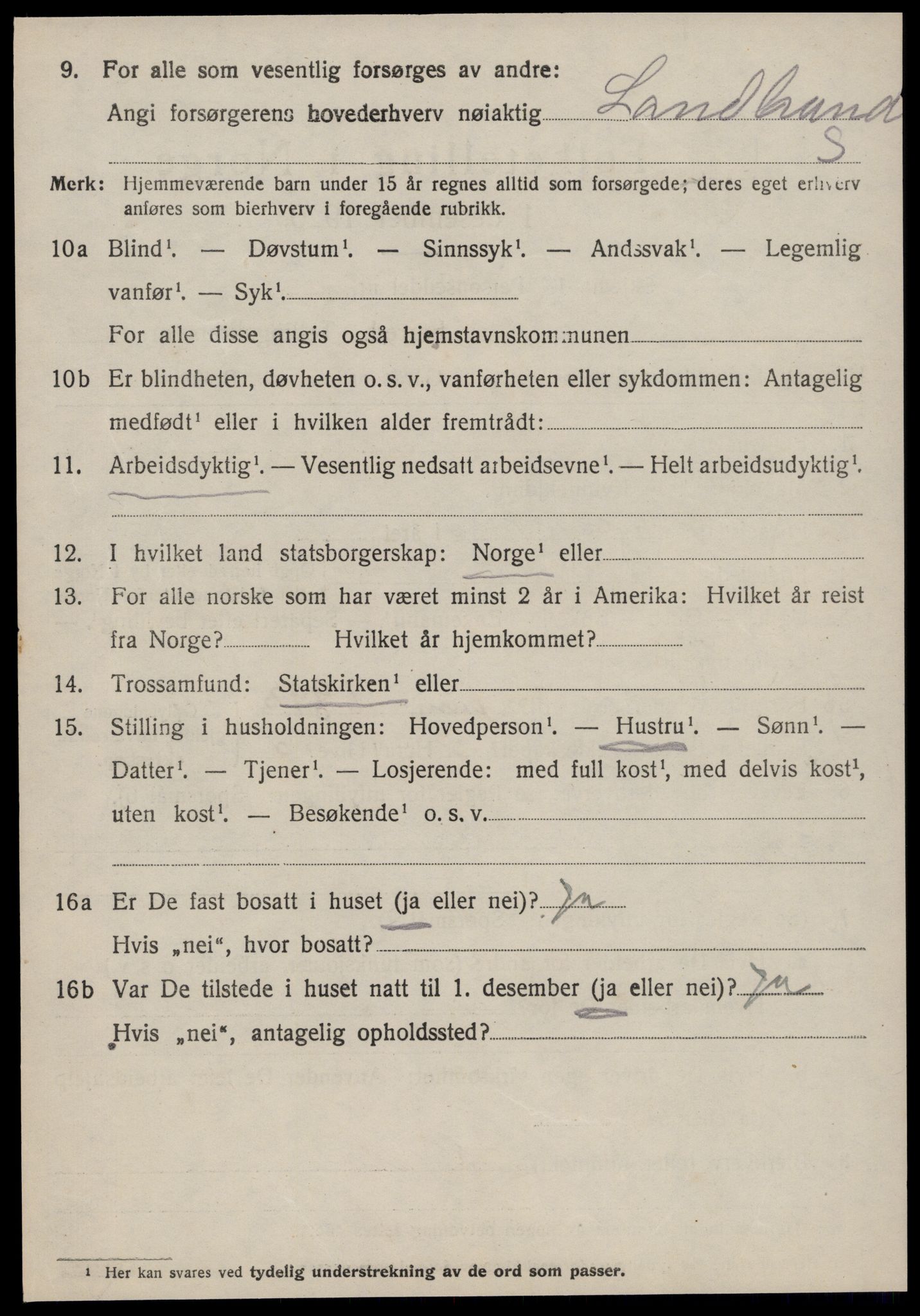 SAT, 1920 census for Ulstein, 1920, p. 4555