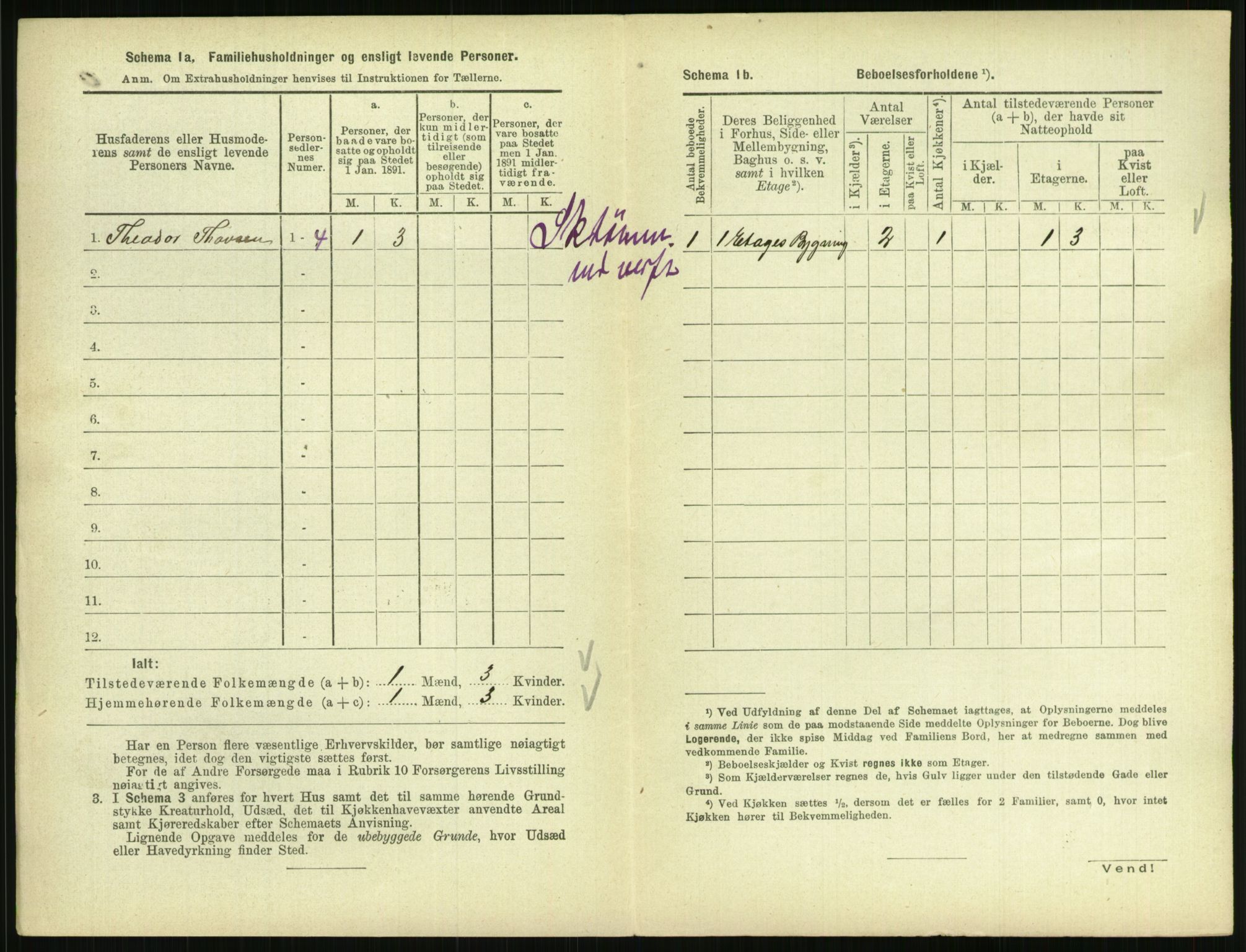 RA, 1891 census for 0801 Kragerø, 1891, p. 1107