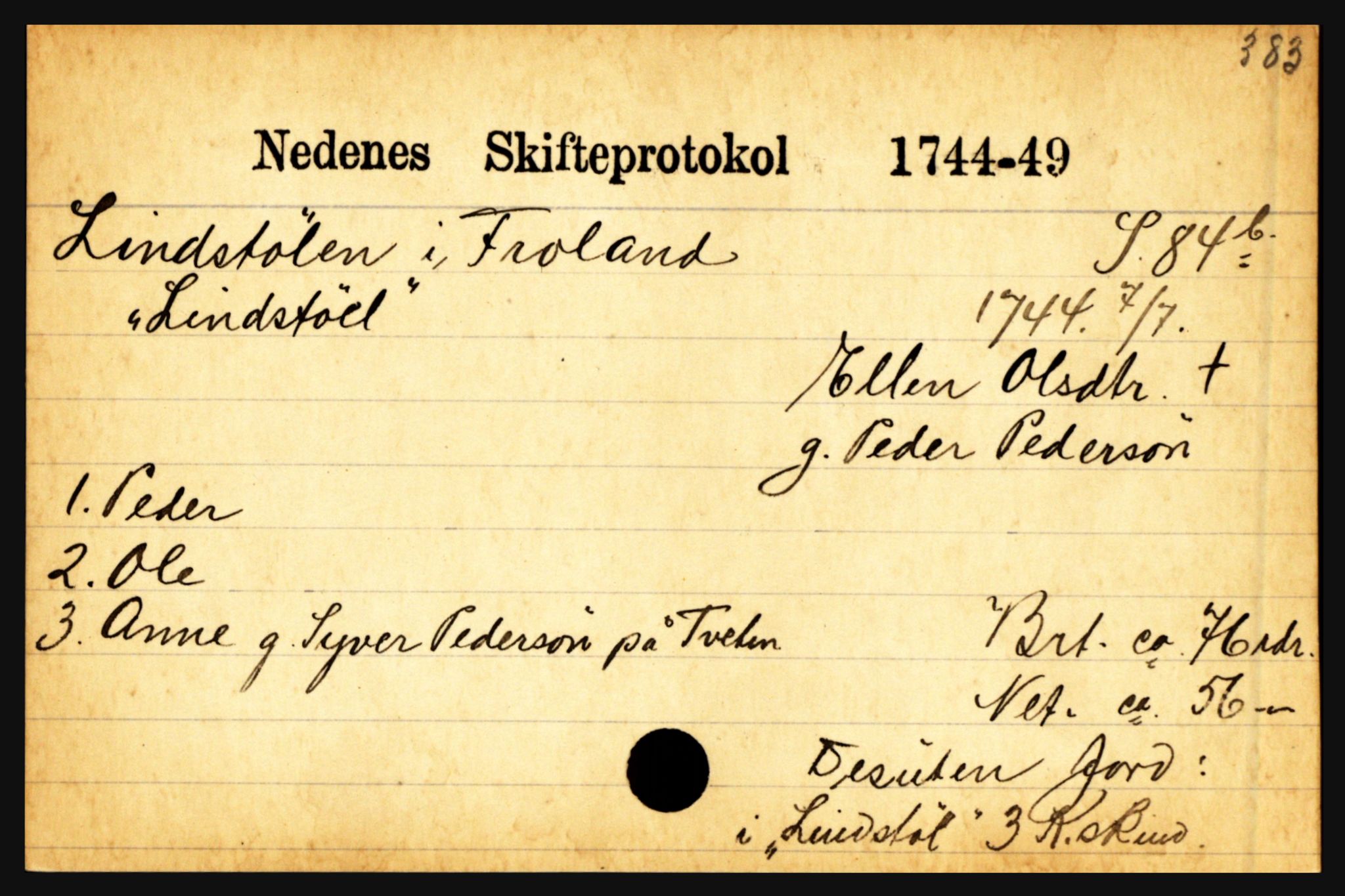 Nedenes sorenskriveri før 1824, AV/SAK-1221-0007/H, p. 17883