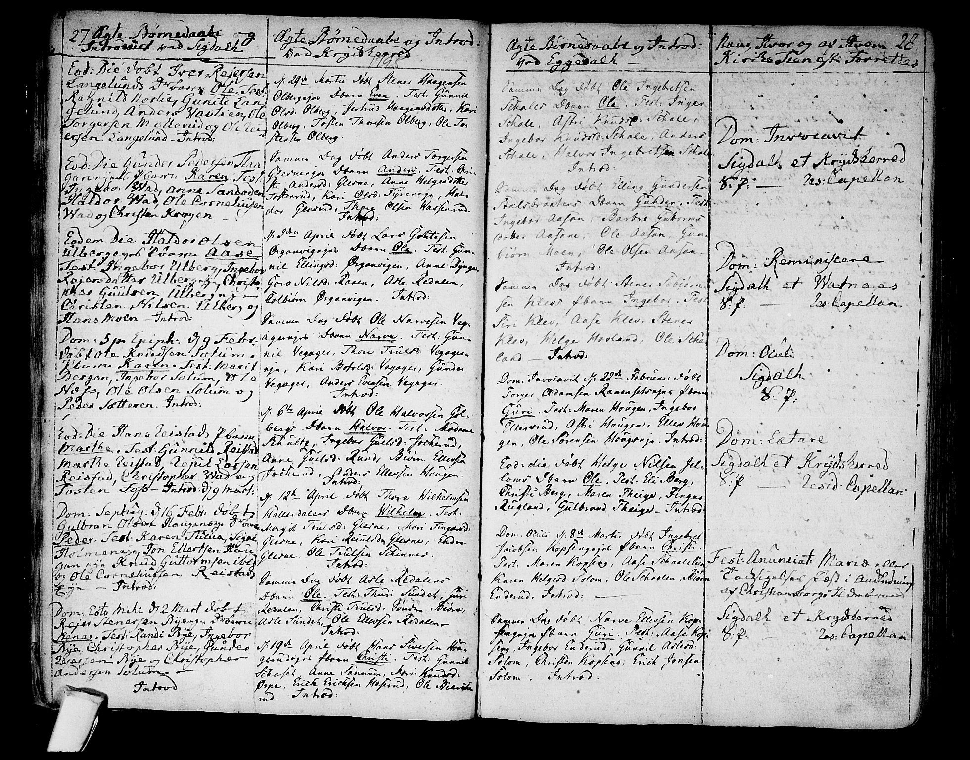 Sigdal kirkebøker, SAKO/A-245/F/Fa/L0003: Parish register (official) no. I 3, 1793-1811, p. 27-28