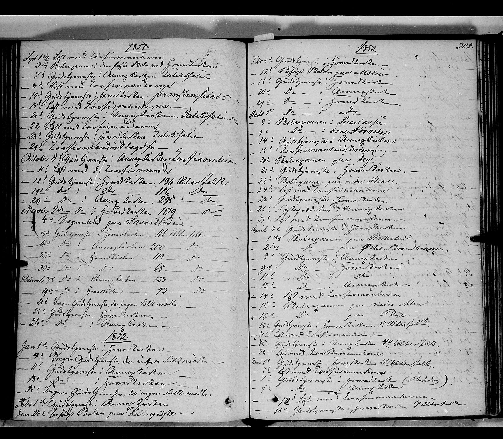 Vardal prestekontor, SAH/PREST-100/H/Ha/Haa/L0005: Parish register (official) no. 5, 1831-1853, p. 302