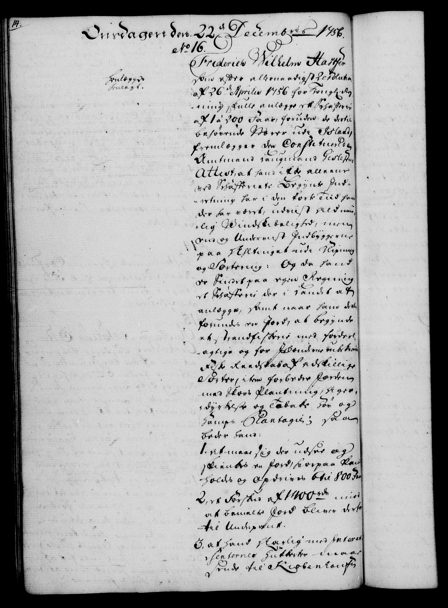 Rentekammeret, Kammerkanselliet, RA/EA-3111/G/Gh/Gha/L0034: Norsk ekstraktmemorialprotokoll (merket RK 53.79), 1756-1759, p. 14