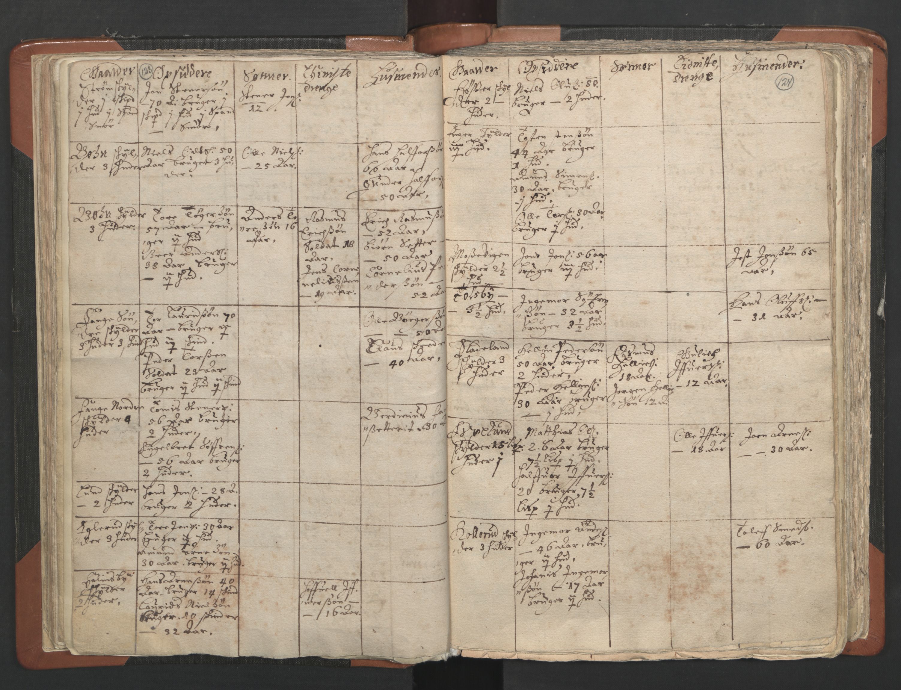 RA, Vicar's Census 1664-1666, no. 2: Øvre Borgesyssel deanery, 1664-1666, p. 123-124