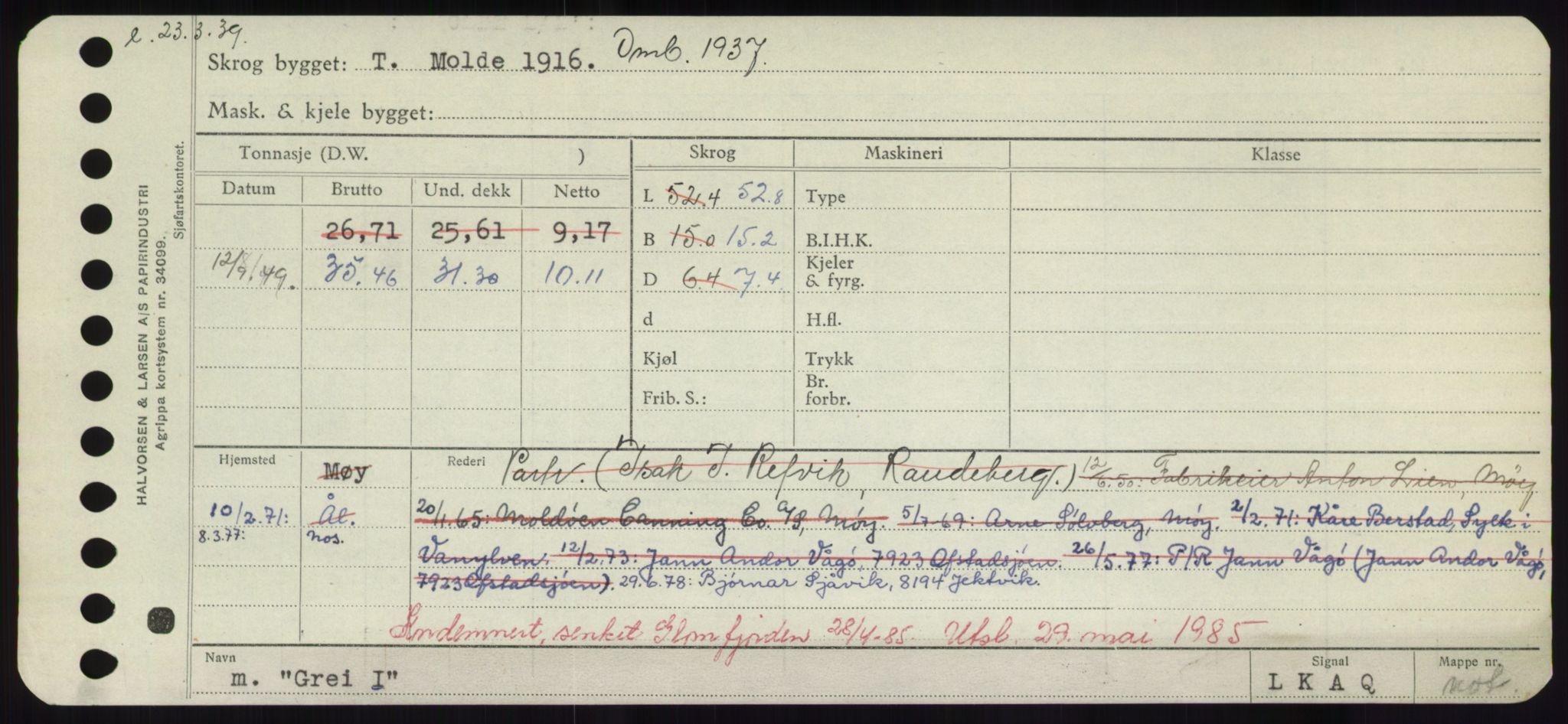 Sjøfartsdirektoratet med forløpere, Skipsmålingen, RA/S-1627/H/Hd/L0013: Fartøy, Gne-Gås, p. 183