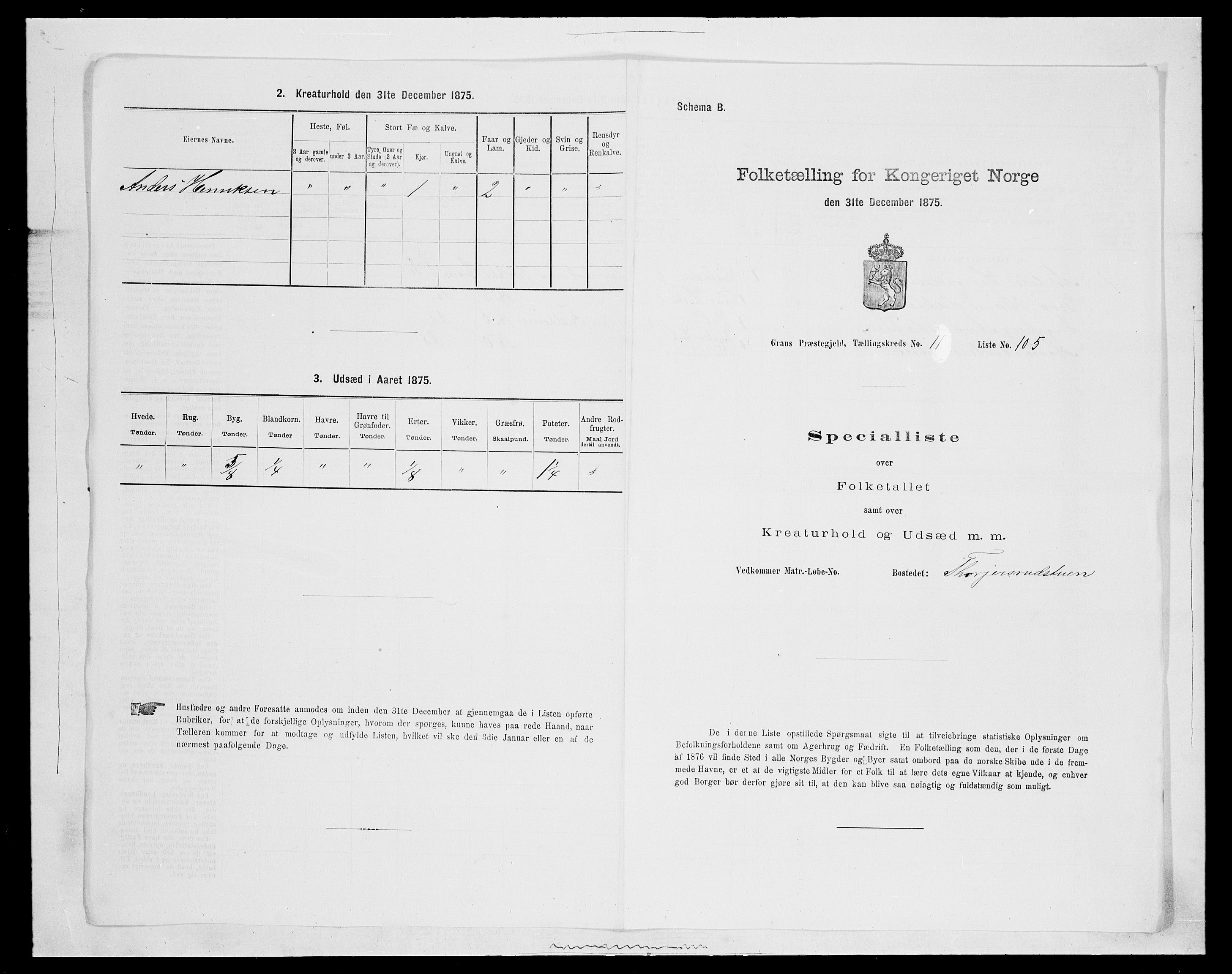 SAH, 1875 census for 0534P Gran, 1875, p. 2234