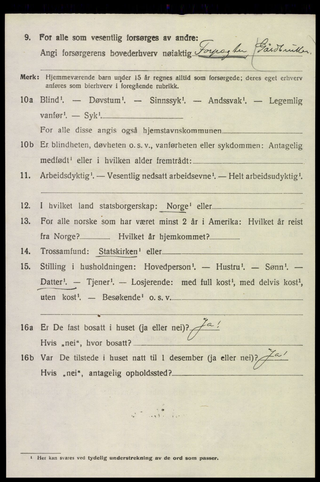 SAK, 1920 census for Froland, 1920, p. 1862