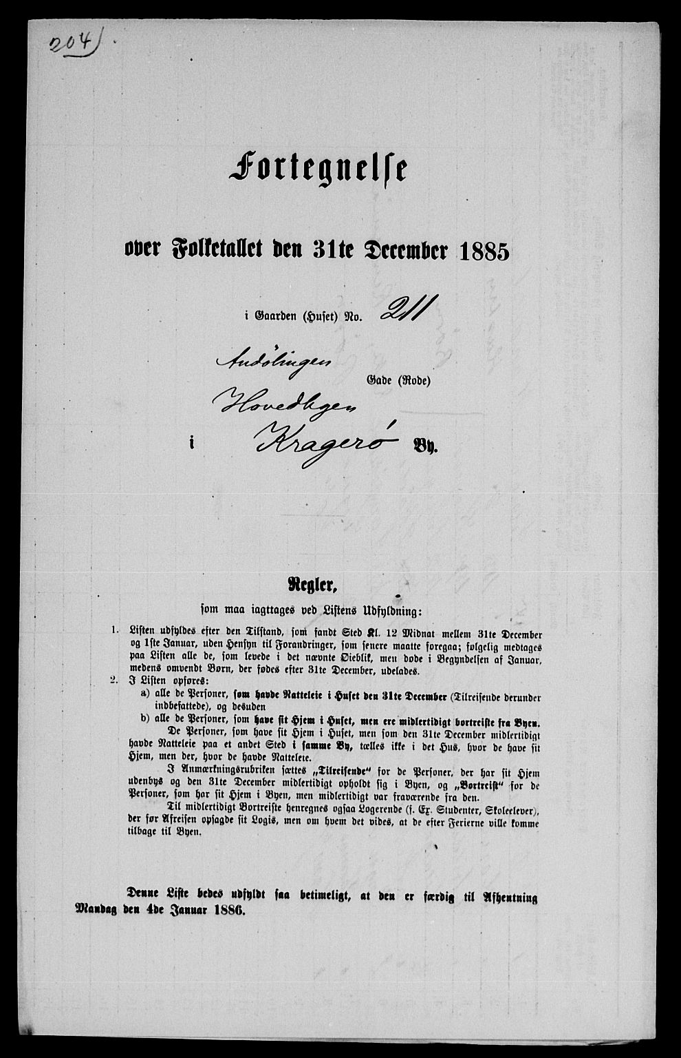 SAKO, 1885 census for 0801 Kragerø, 1885, p. 1437