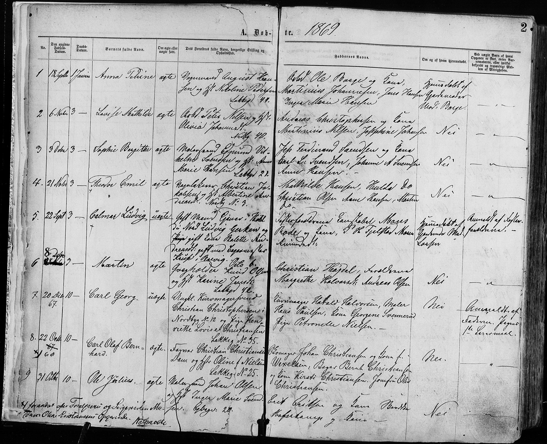 Grønland prestekontor Kirkebøker, SAO/A-10848/F/Fa/L0004: Parish register (official) no. 4, 1869-1880, p. 2